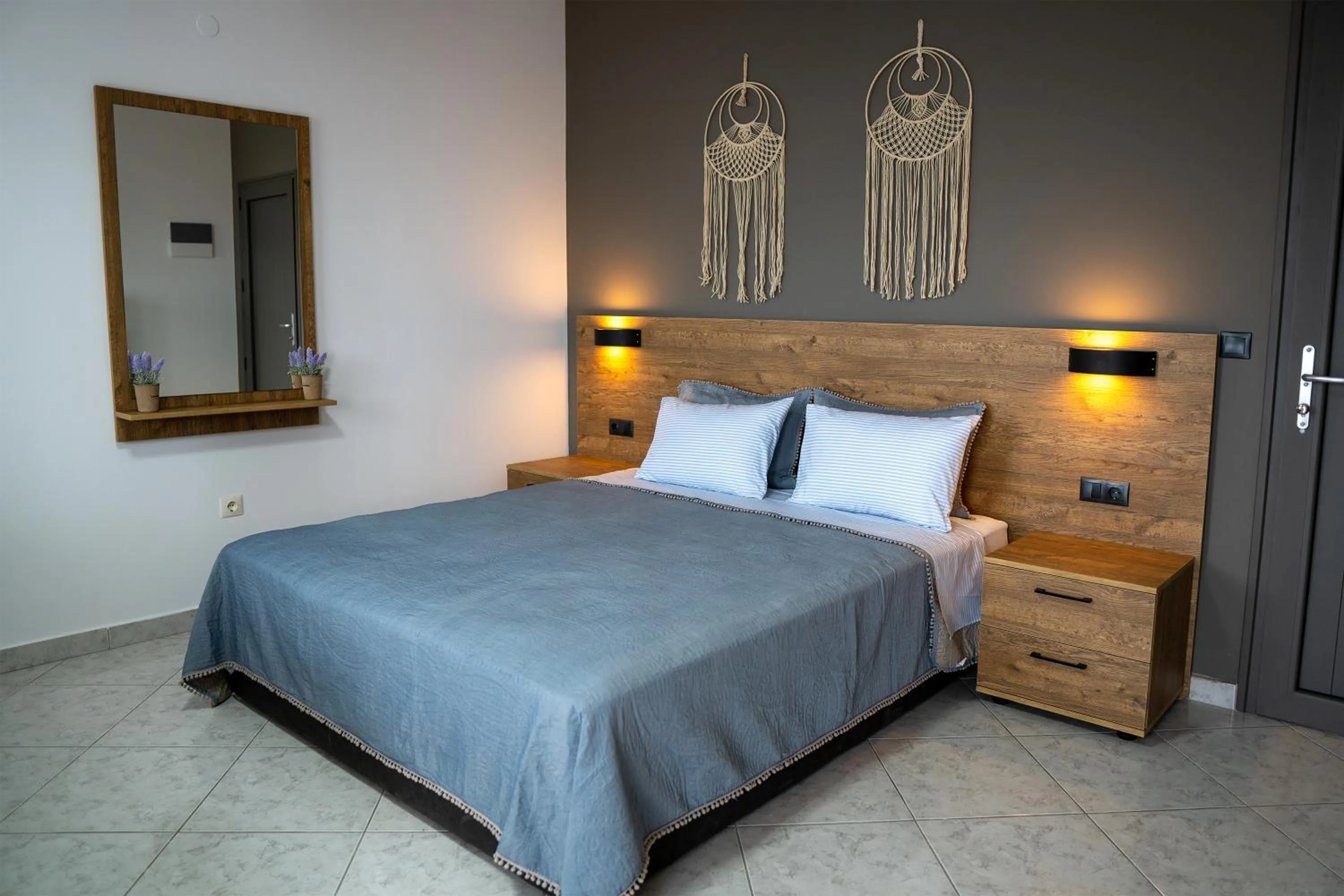 Bed in Sea View Apartment Grek Nea 3