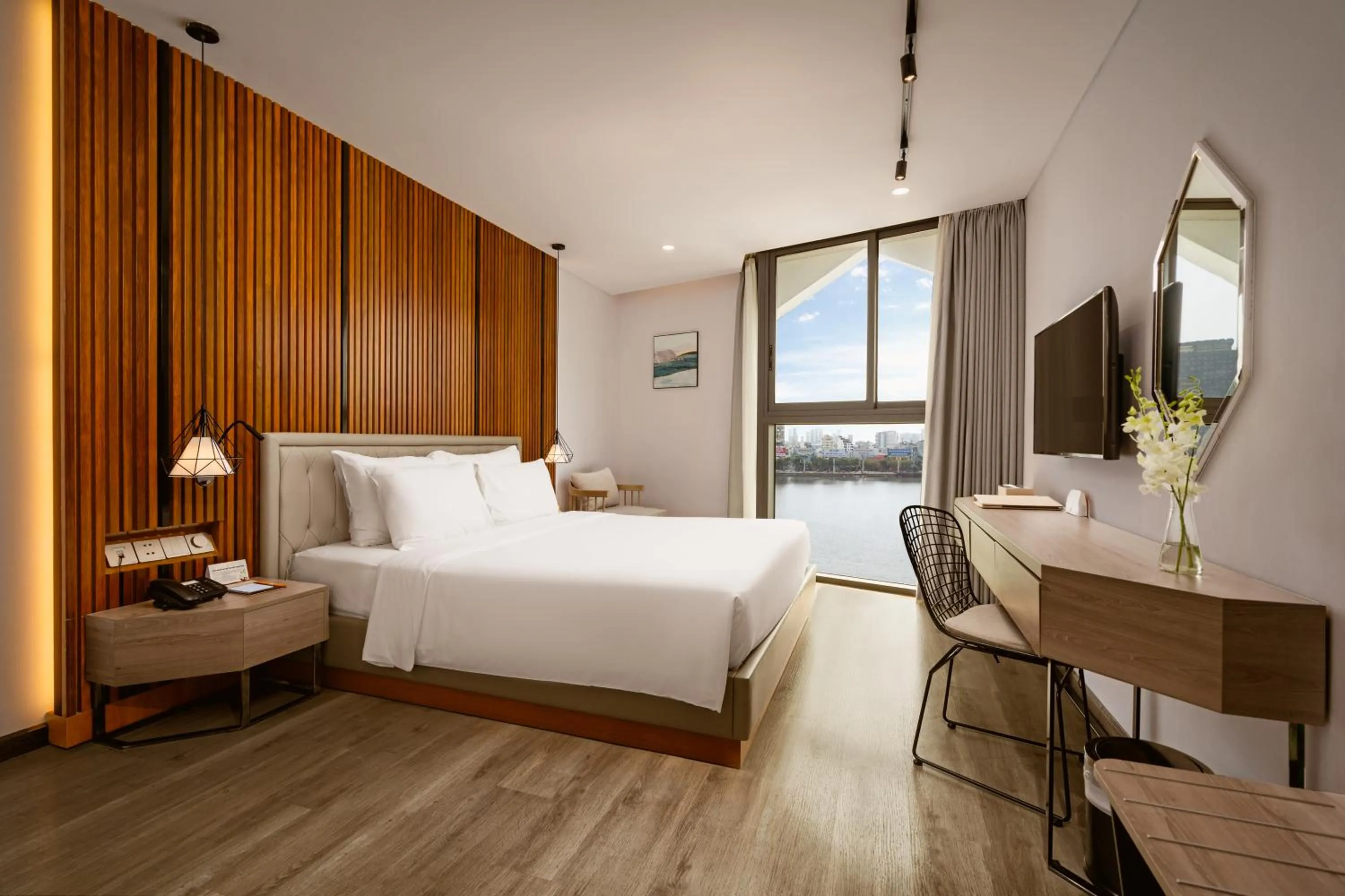 View (from property/room), Bed in HAIAN Riverfront Hotel Da Nang