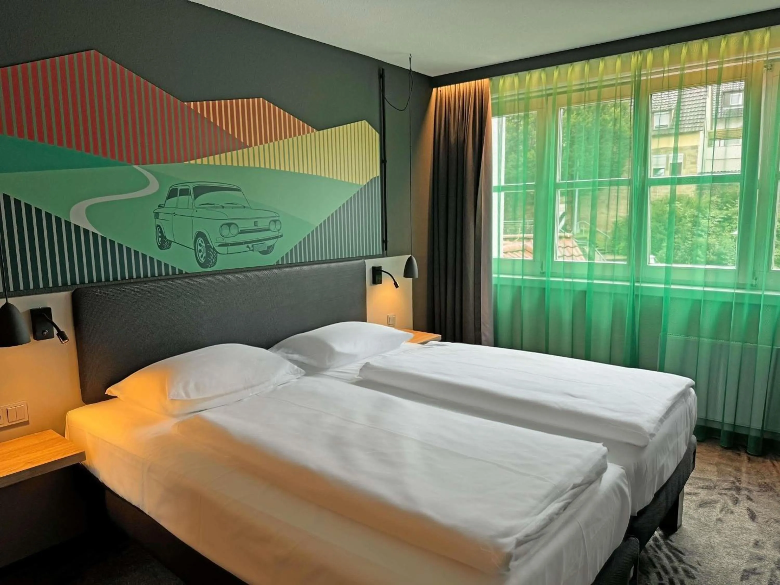 Bedroom, Bed in ibis Styles Neckarsulm