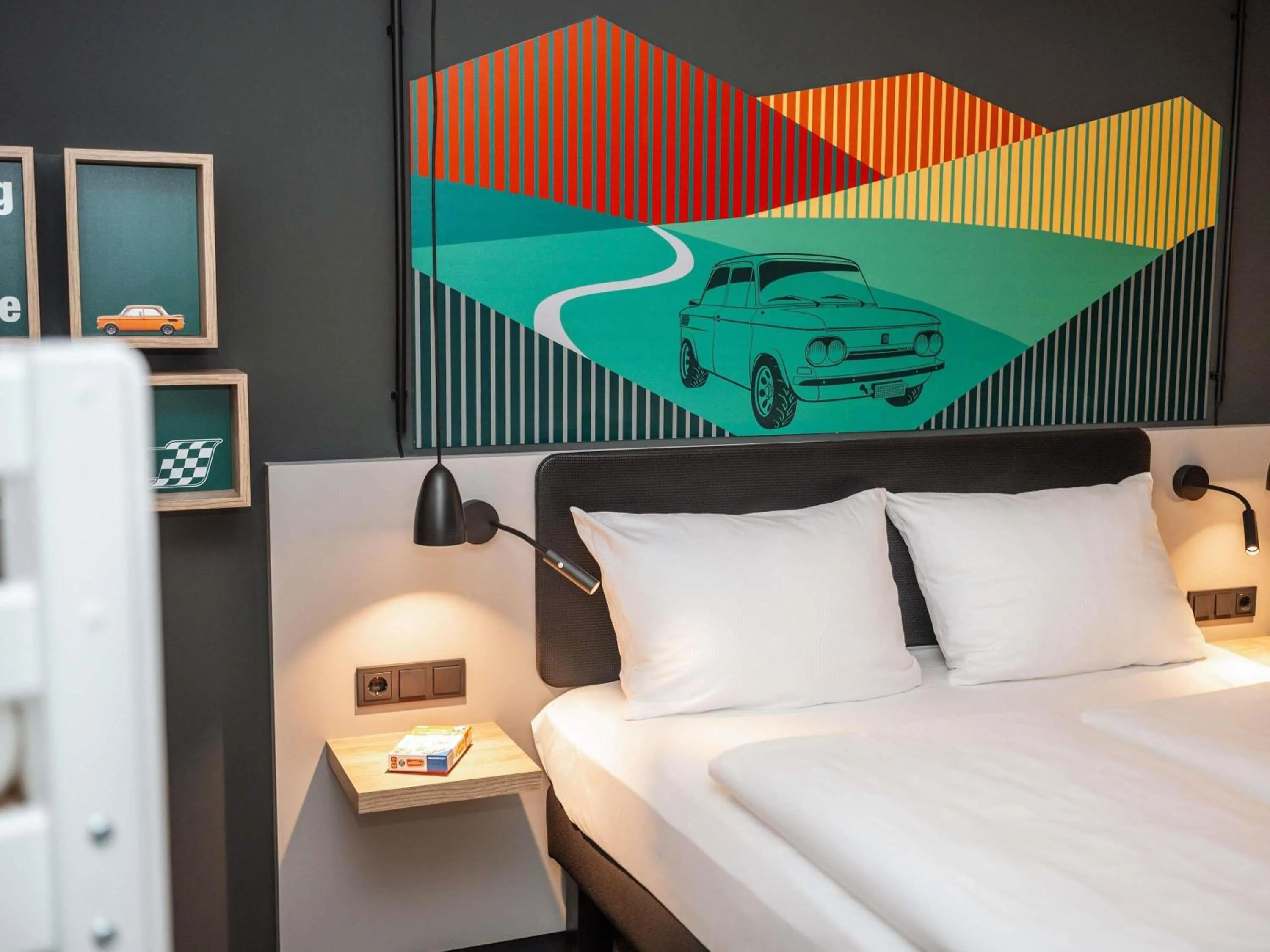 Bedroom, Bed in ibis Styles Neckarsulm