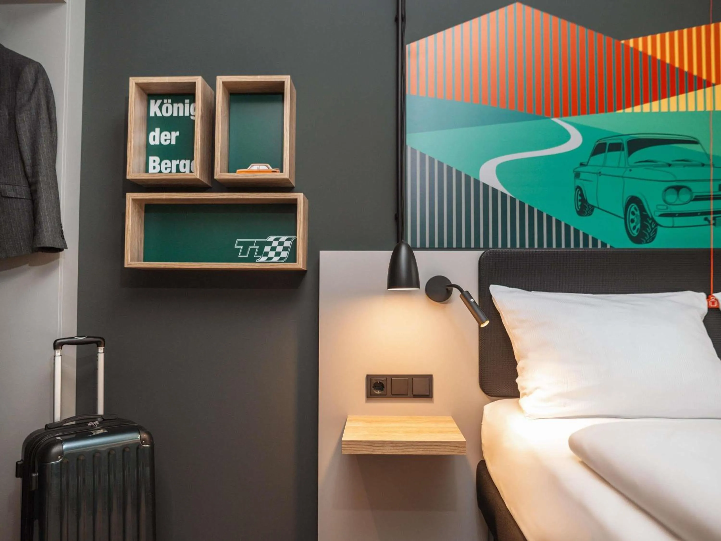 Bedroom, Bed in ibis Styles Neckarsulm