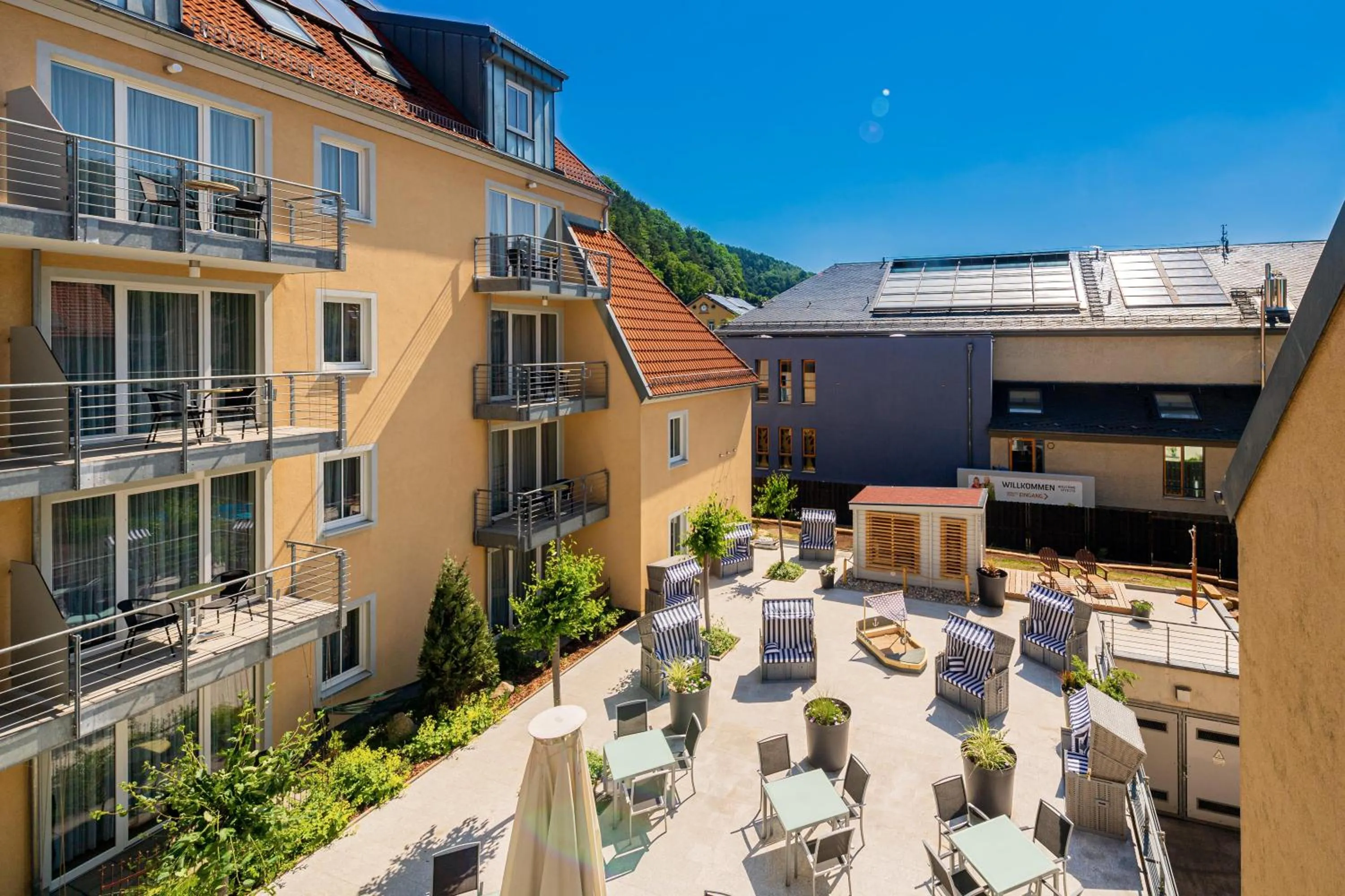 Patio in Apparthotel Bad Schandau by STEIGER Hotels