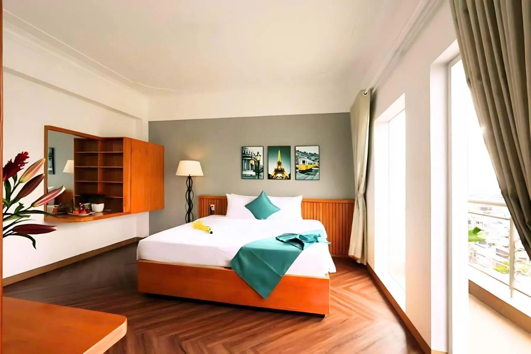 View (from property/room), Bed in Happy Life Green Hotel