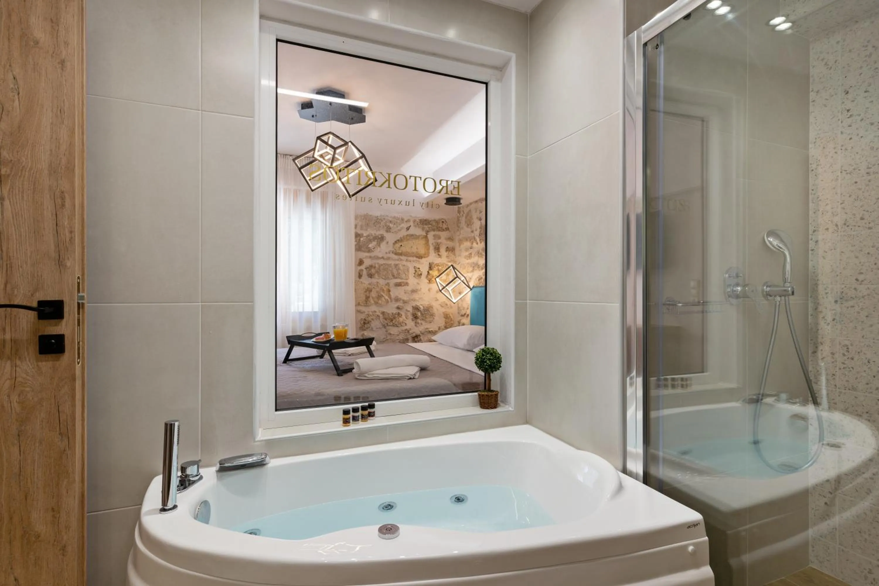 Shower in Erotokritos City Luxury Suites