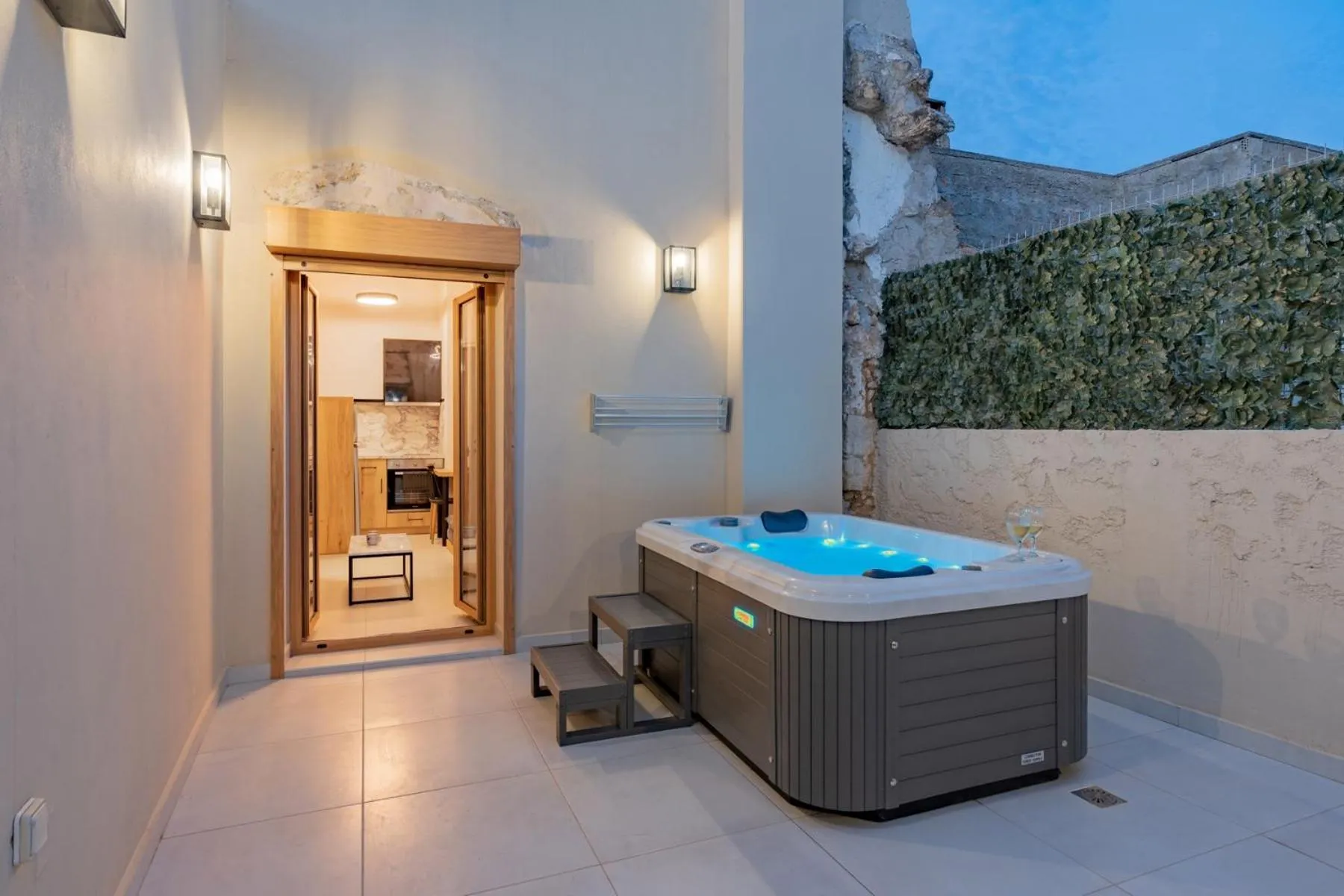 Hot Tub in Erotokritos City Luxury Suites