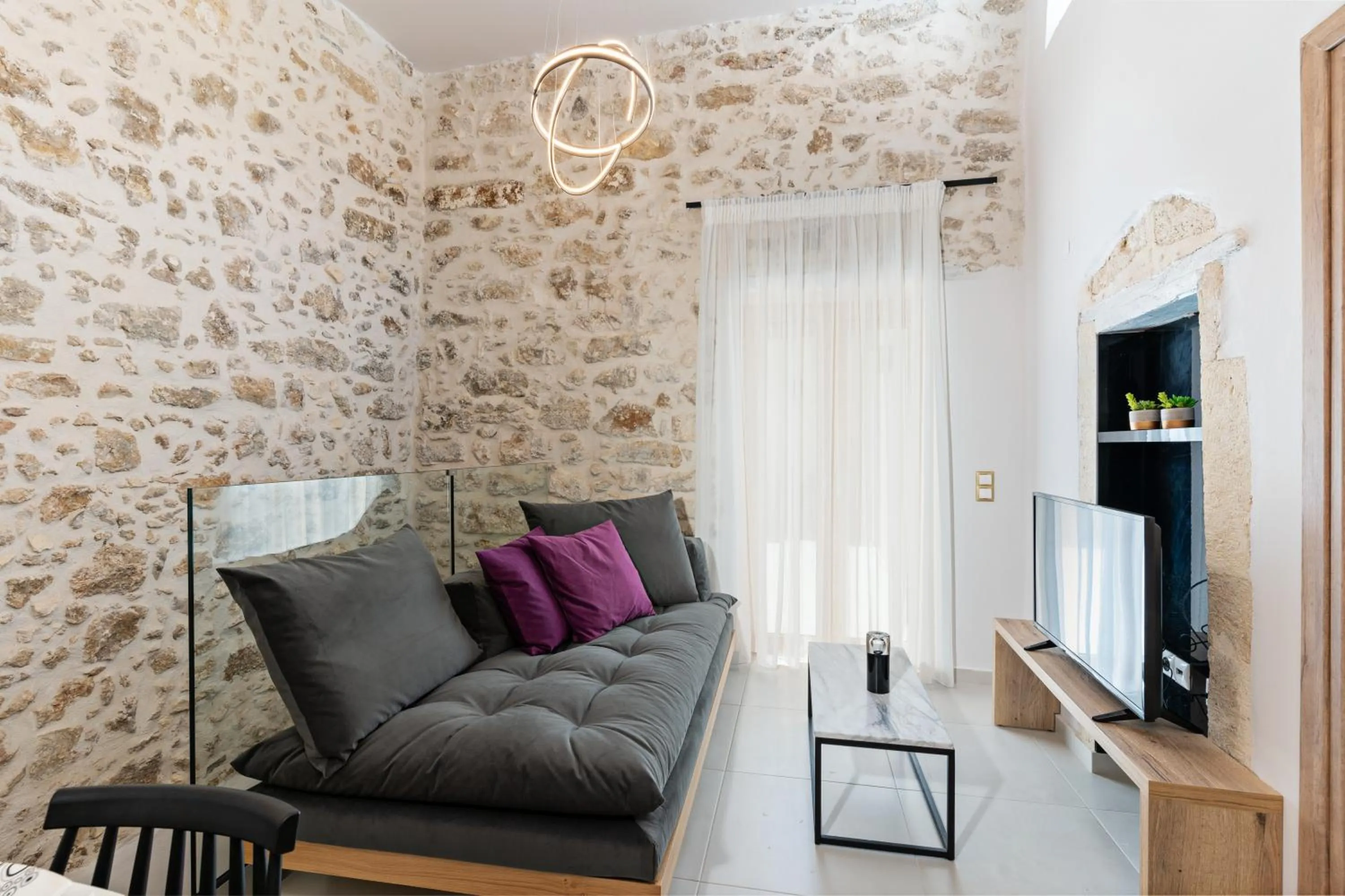 Living room in Erotokritos City Luxury Suites