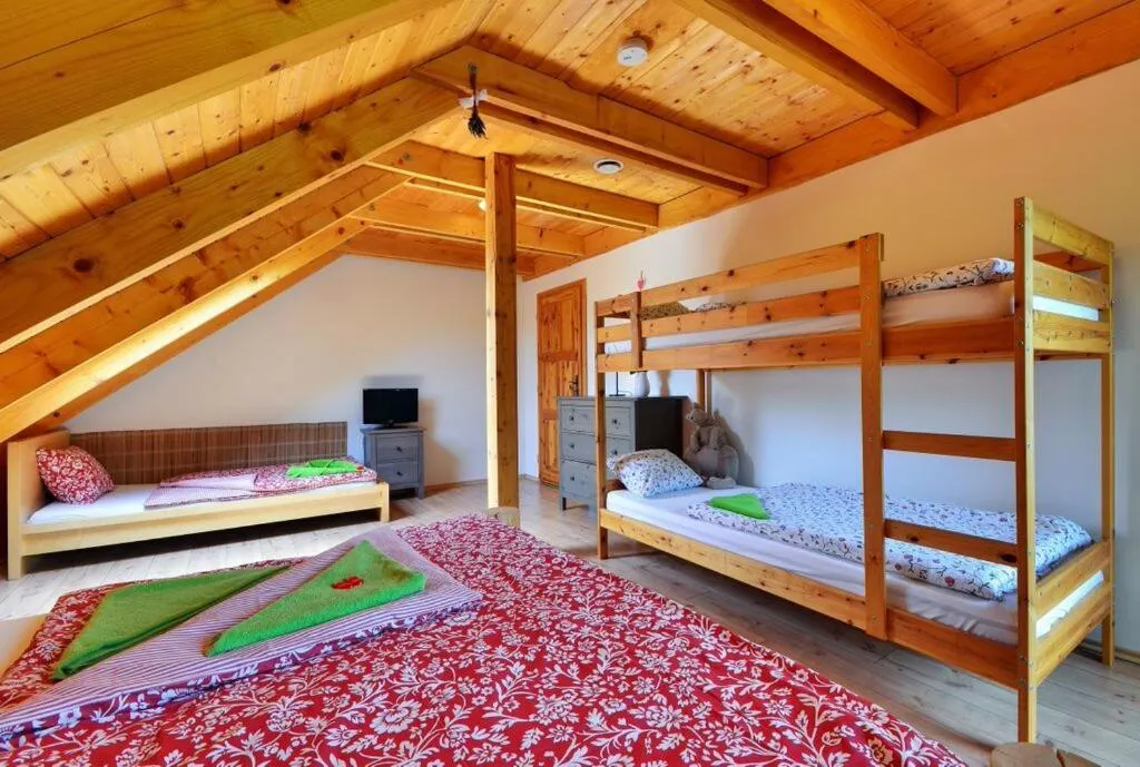Bedroom, Bed in Srub Losiny