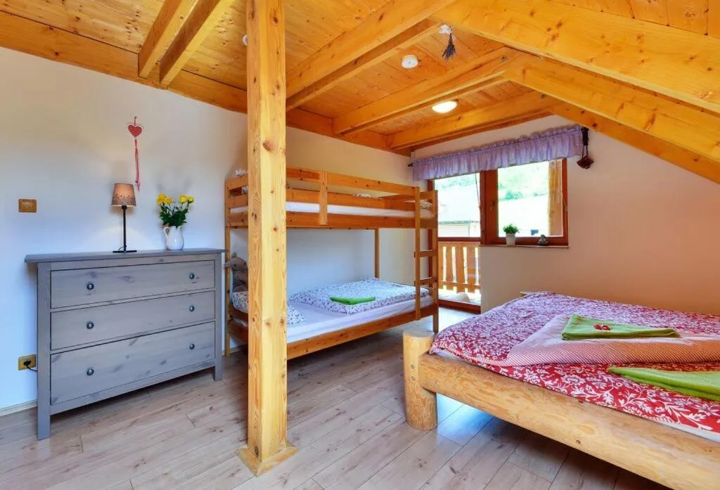 Bedroom, Bed in Srub Losiny