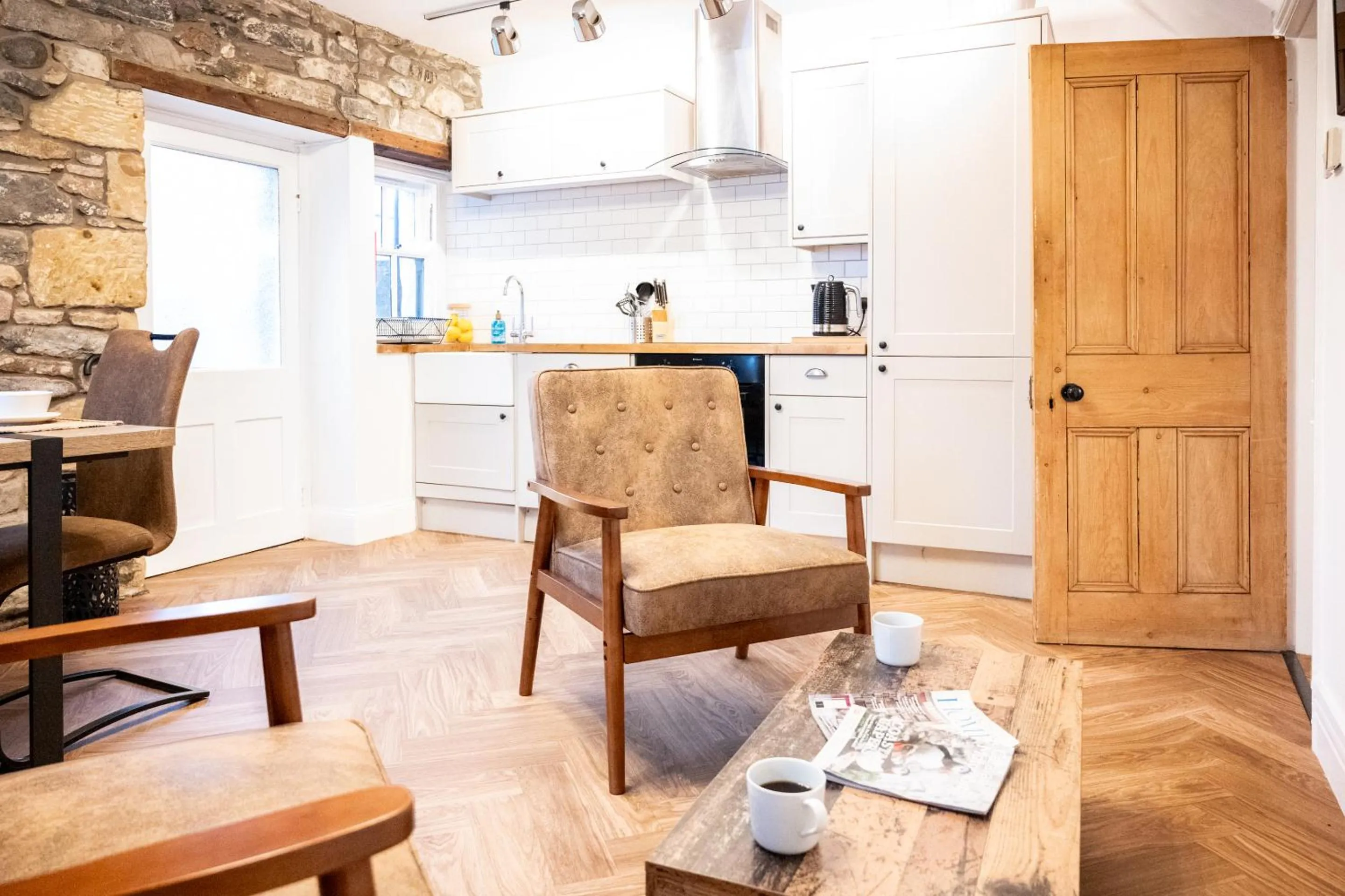 Kitchen or kitchenette in Northern Hideaways St Cuthberts, Seahouses