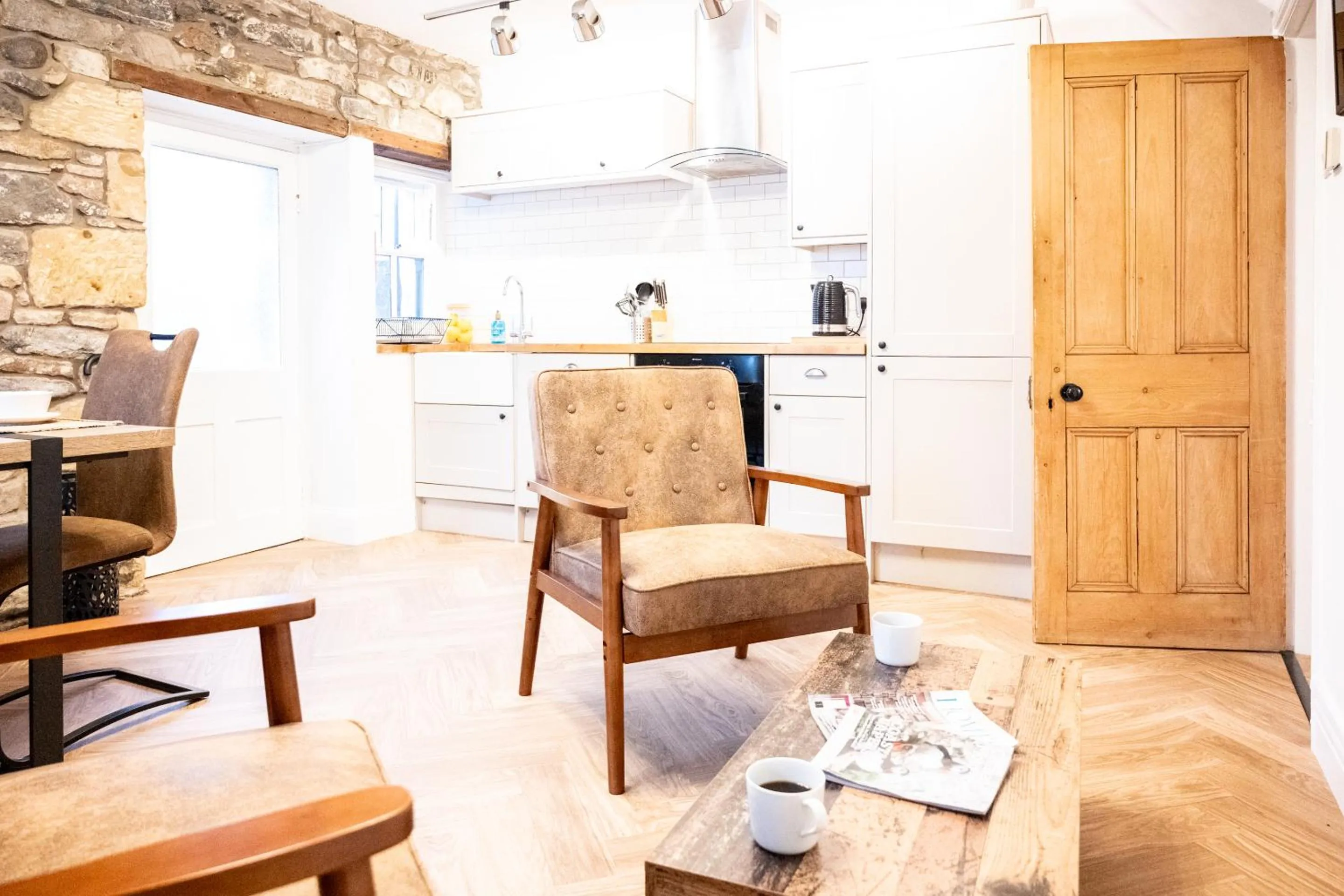 Kitchen or kitchenette in Northern Hideaways St Cuthberts, Seahouses