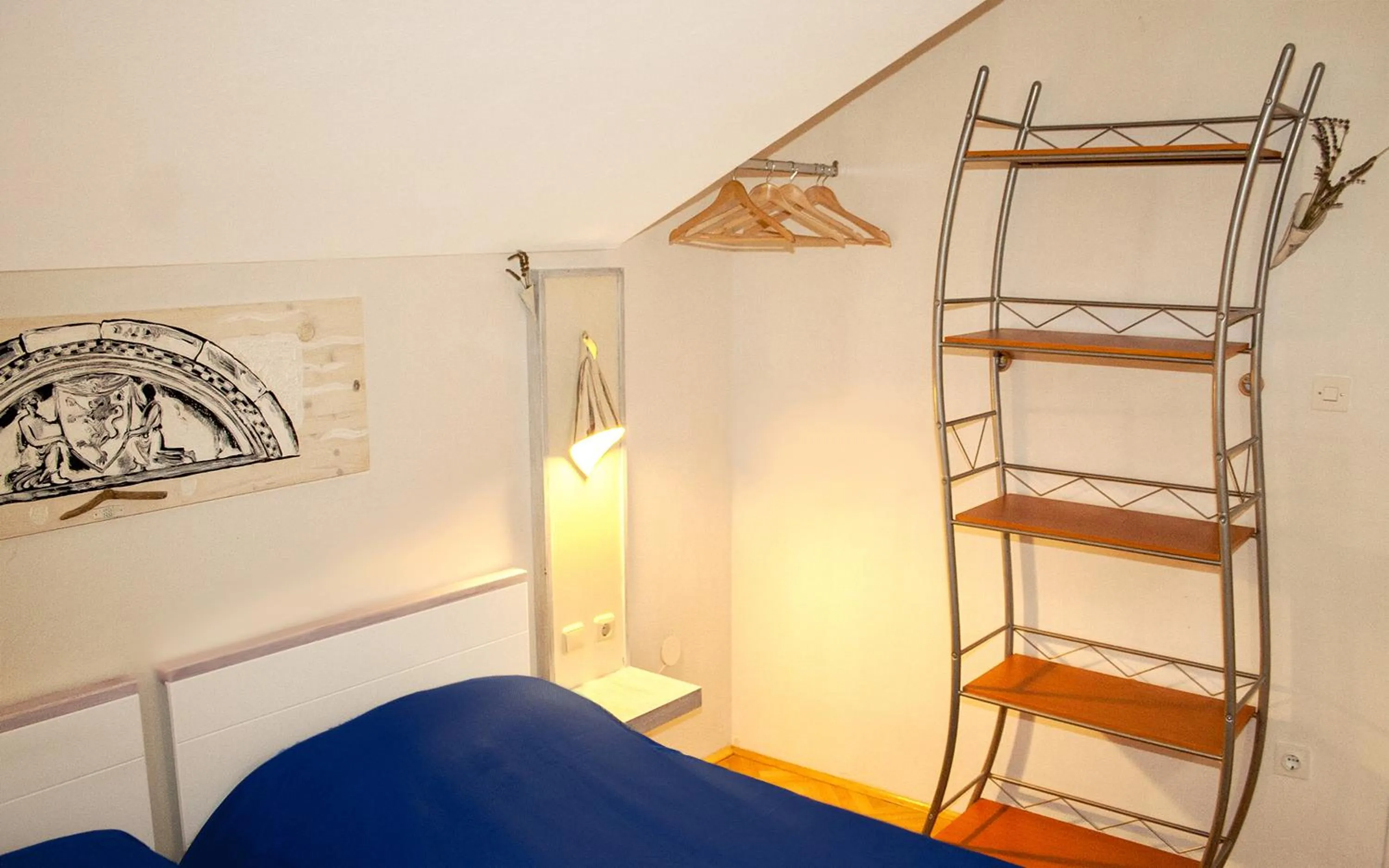 Bedroom, Bed in Beautiful apartment for two persons with sea view in Trogir near the beach