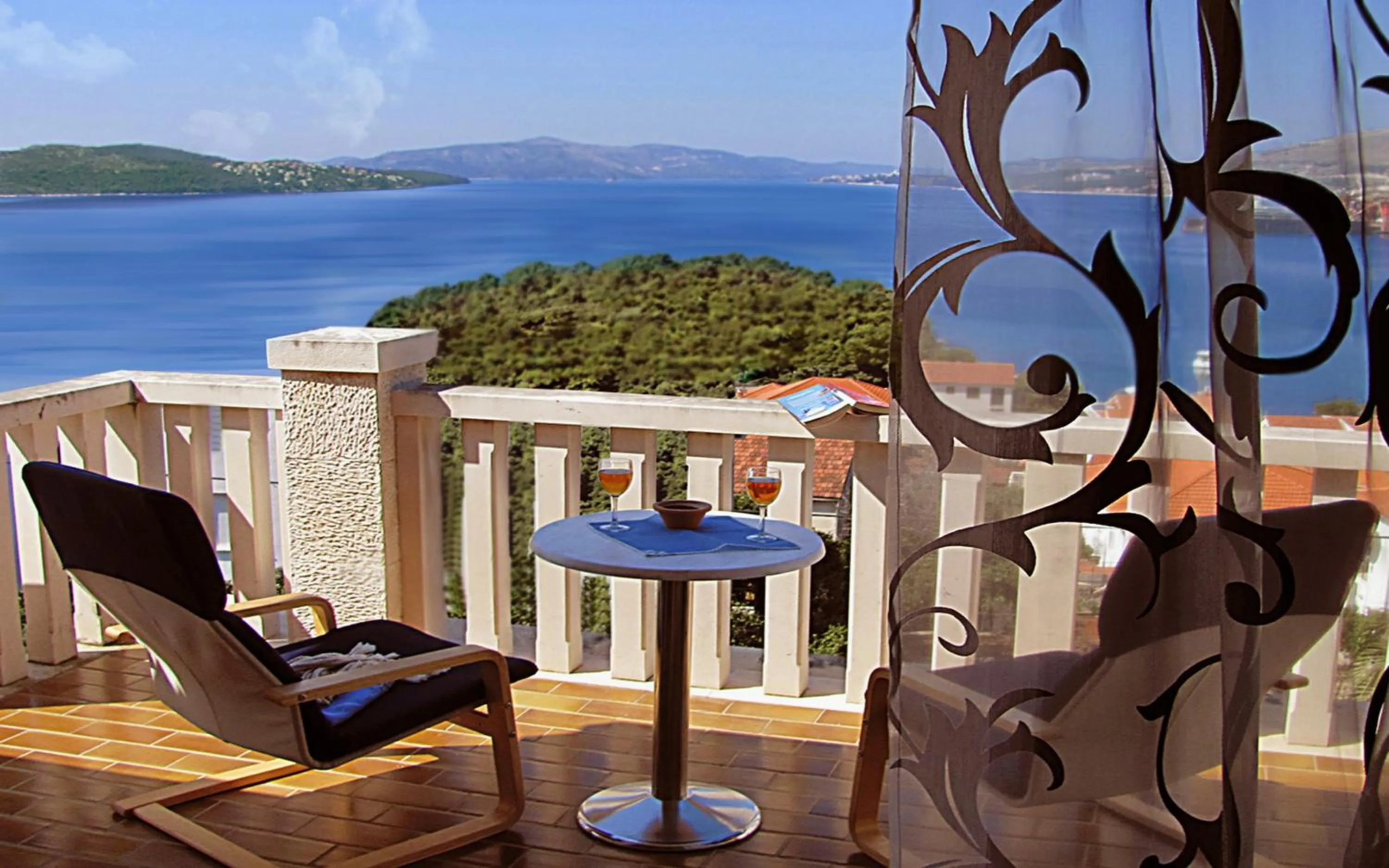 View (from property/room) in Beautiful apartment for two persons with sea view in Trogir near the beach