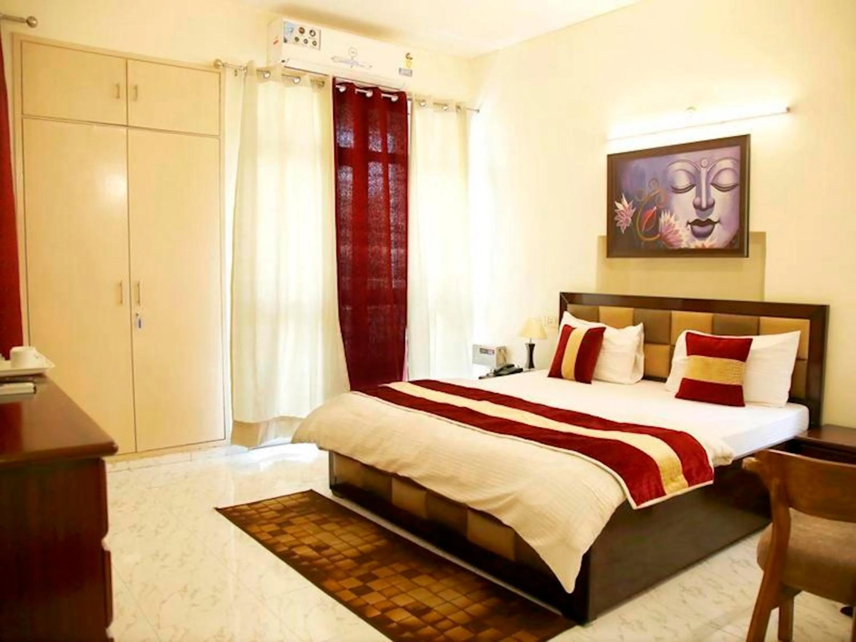 Bed in Maplewood Guest House, Neeti Bagh, New Delhiit is a Boutiqu Guest House - Room 4