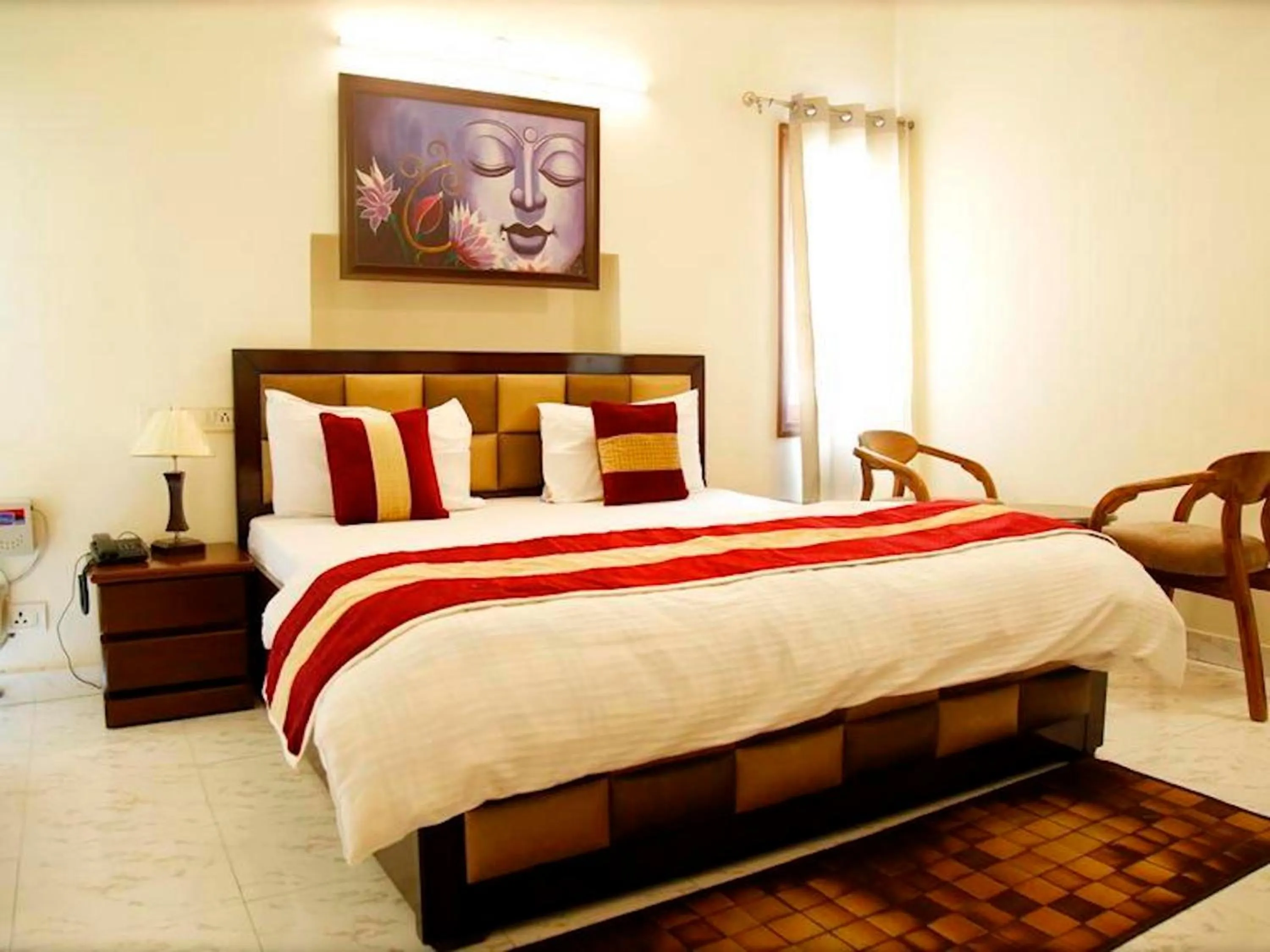 Bed in Maplewood Guest House, Neeti Bagh, New Delhiit is a Boutiqu Guest House - Room 4
