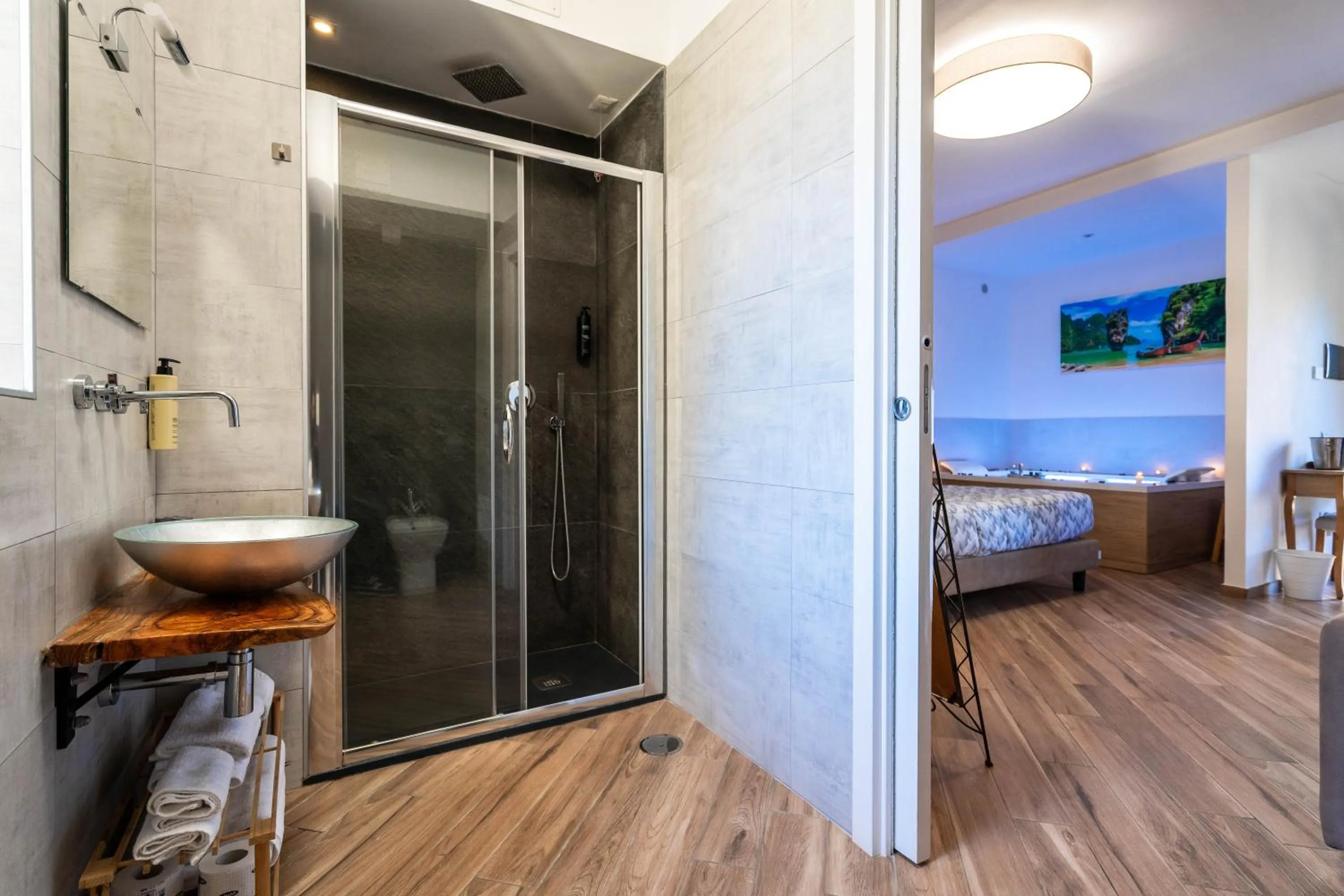 Bathroom, Bed in Le Querce Farmhouse