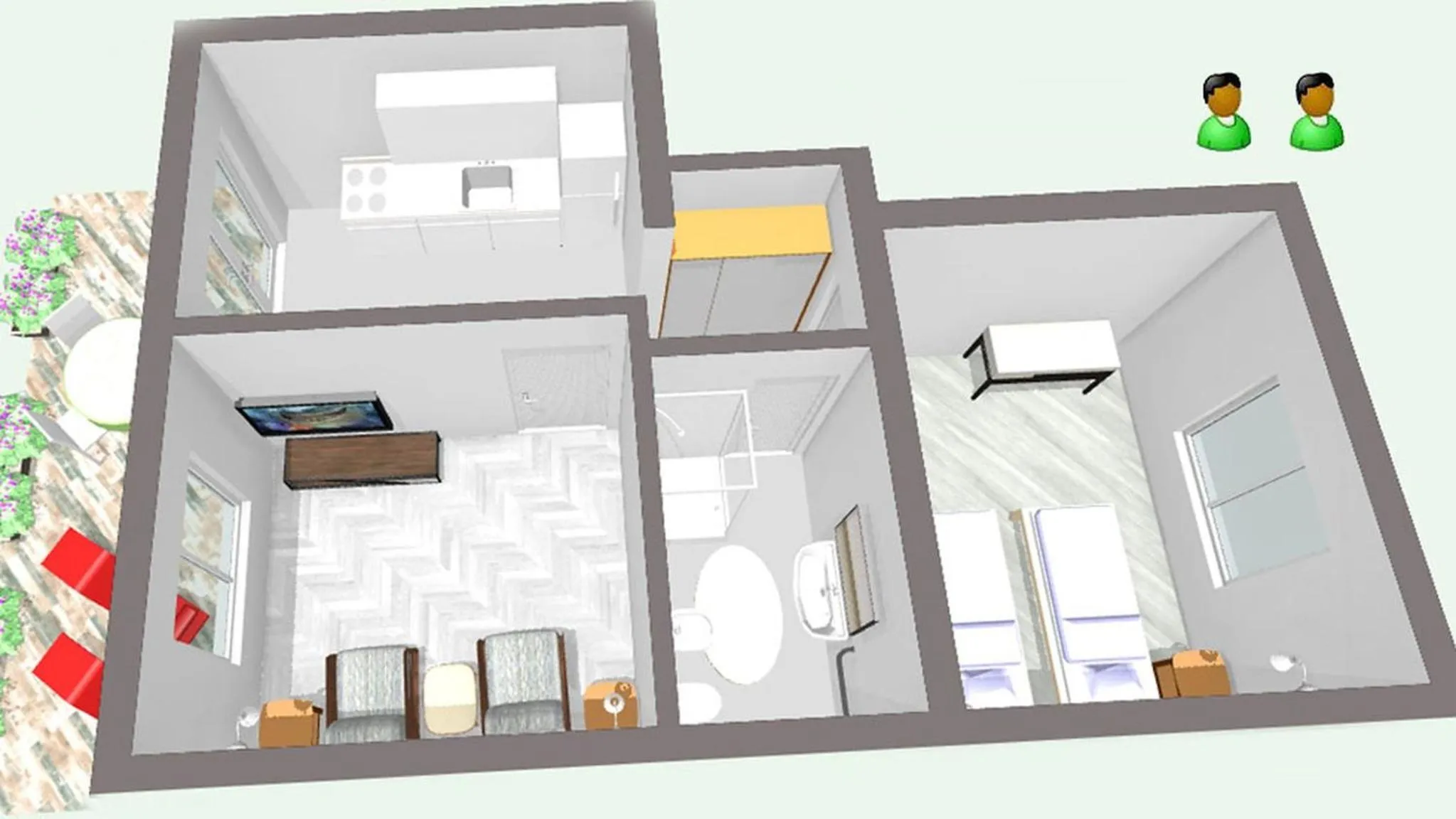 Floor plan in Apartment for two persons with sea view in Trogir near the beach