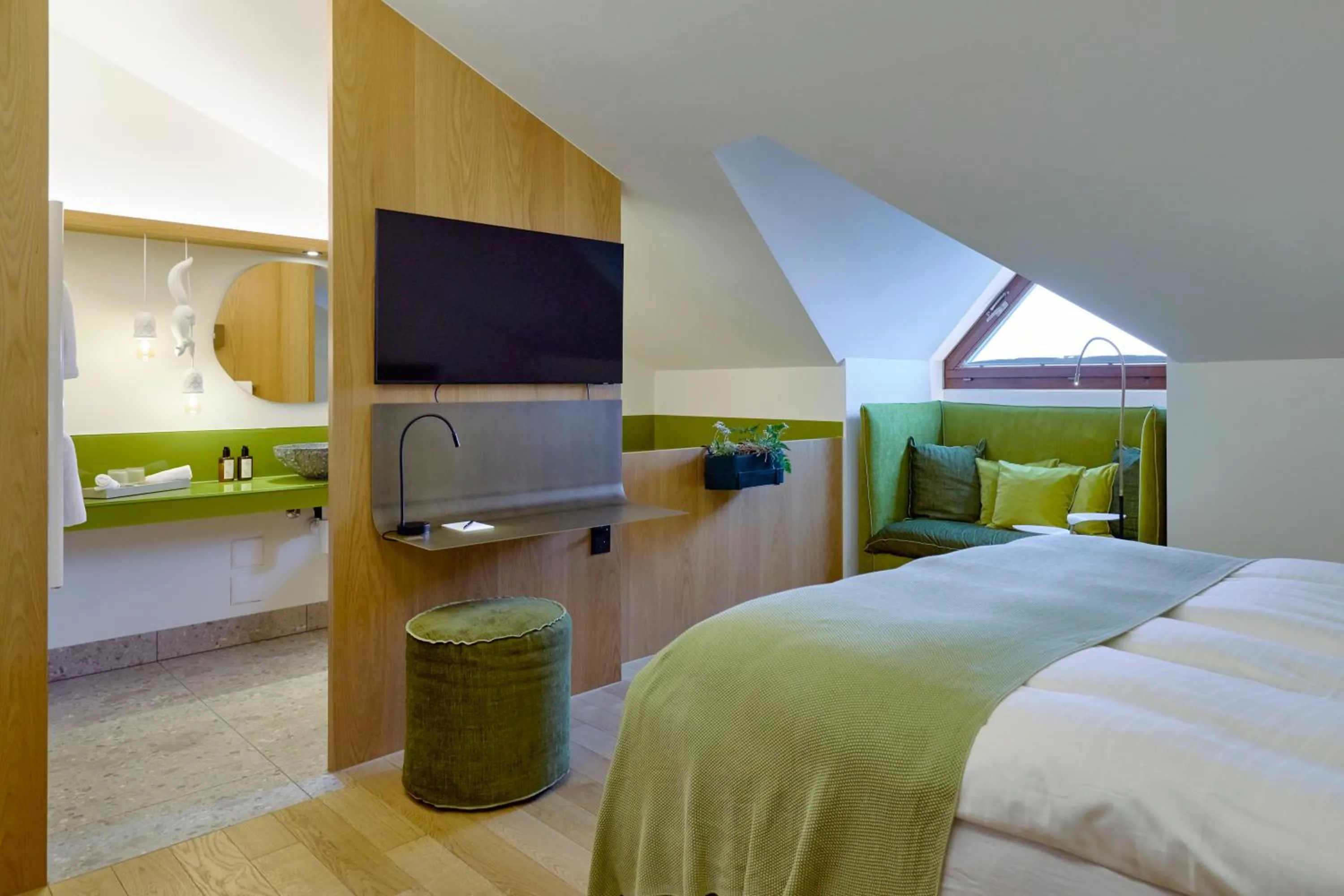 Photo of the whole room, Bed in Wellness Hotel Stoos