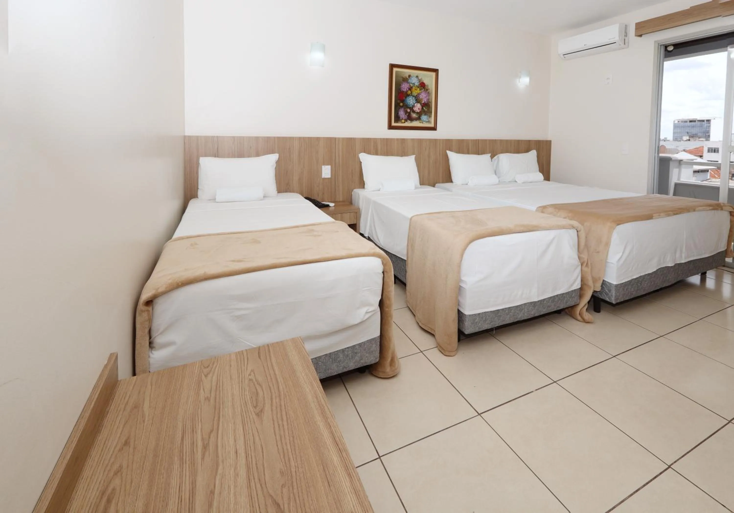 Bed in Montblanc Hotel