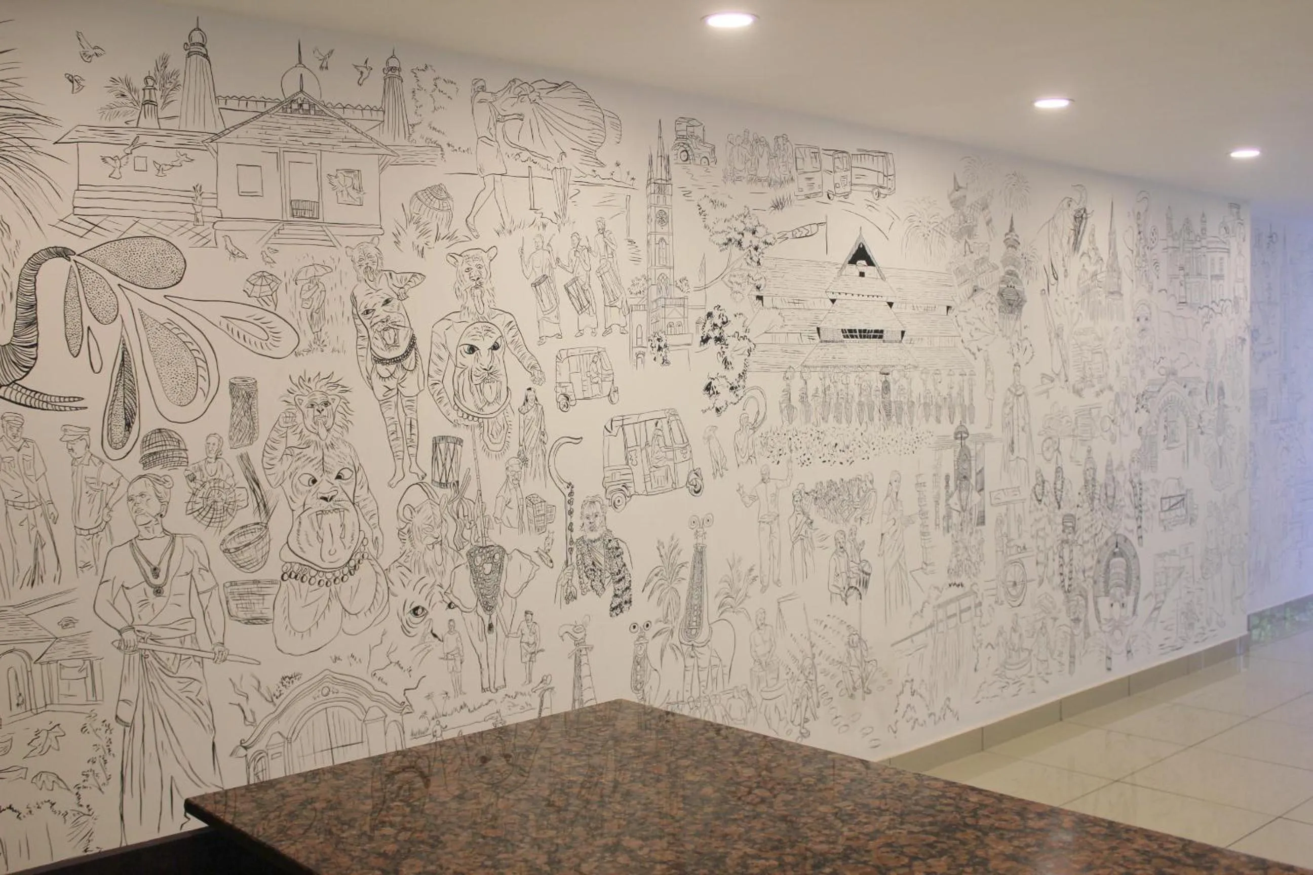 Decorative detail in Aura Residency