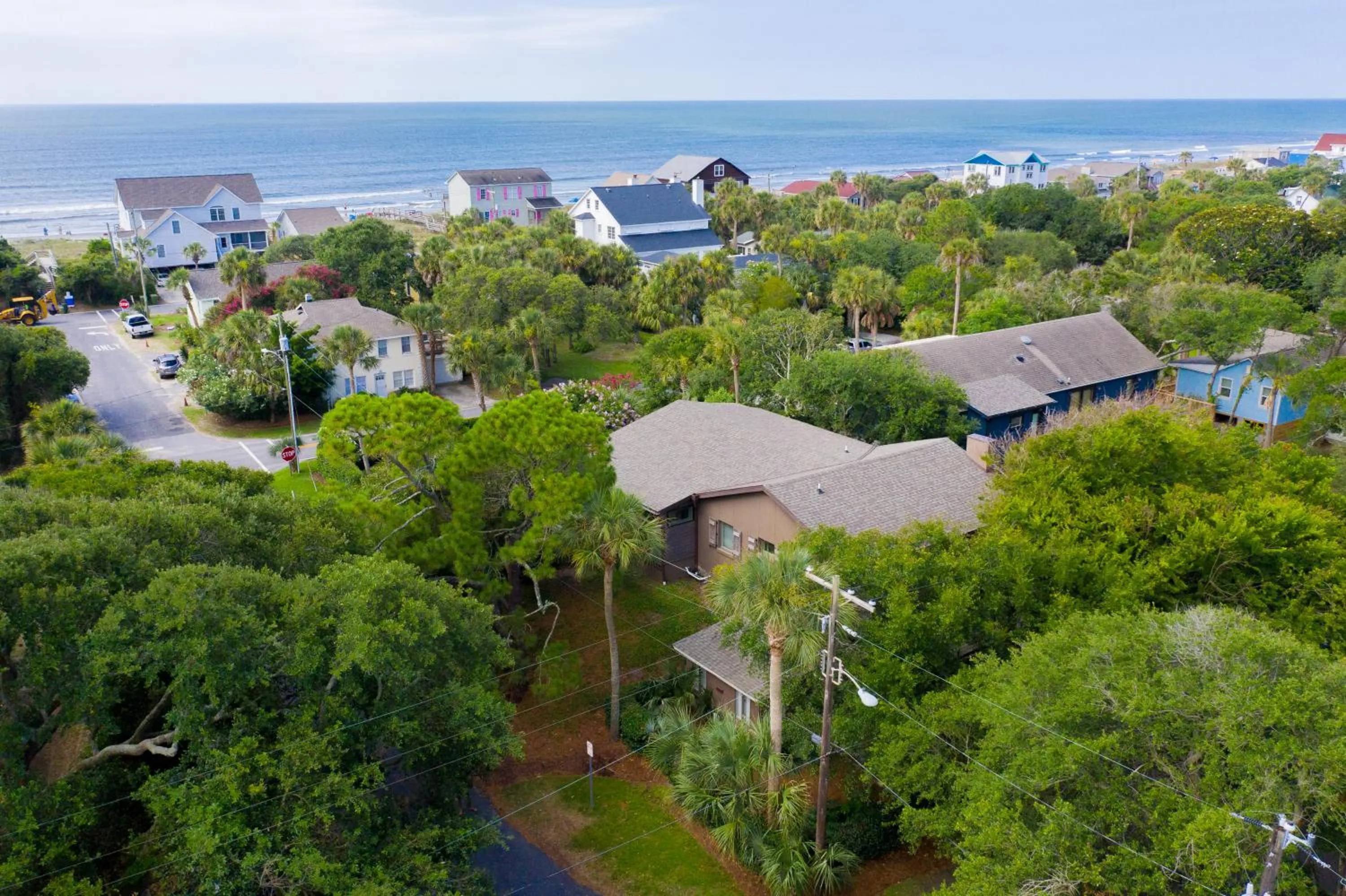 Bird's eye view in Folly Vacation 620 apartment w/bonus room, one block to the beach & pet friendly
