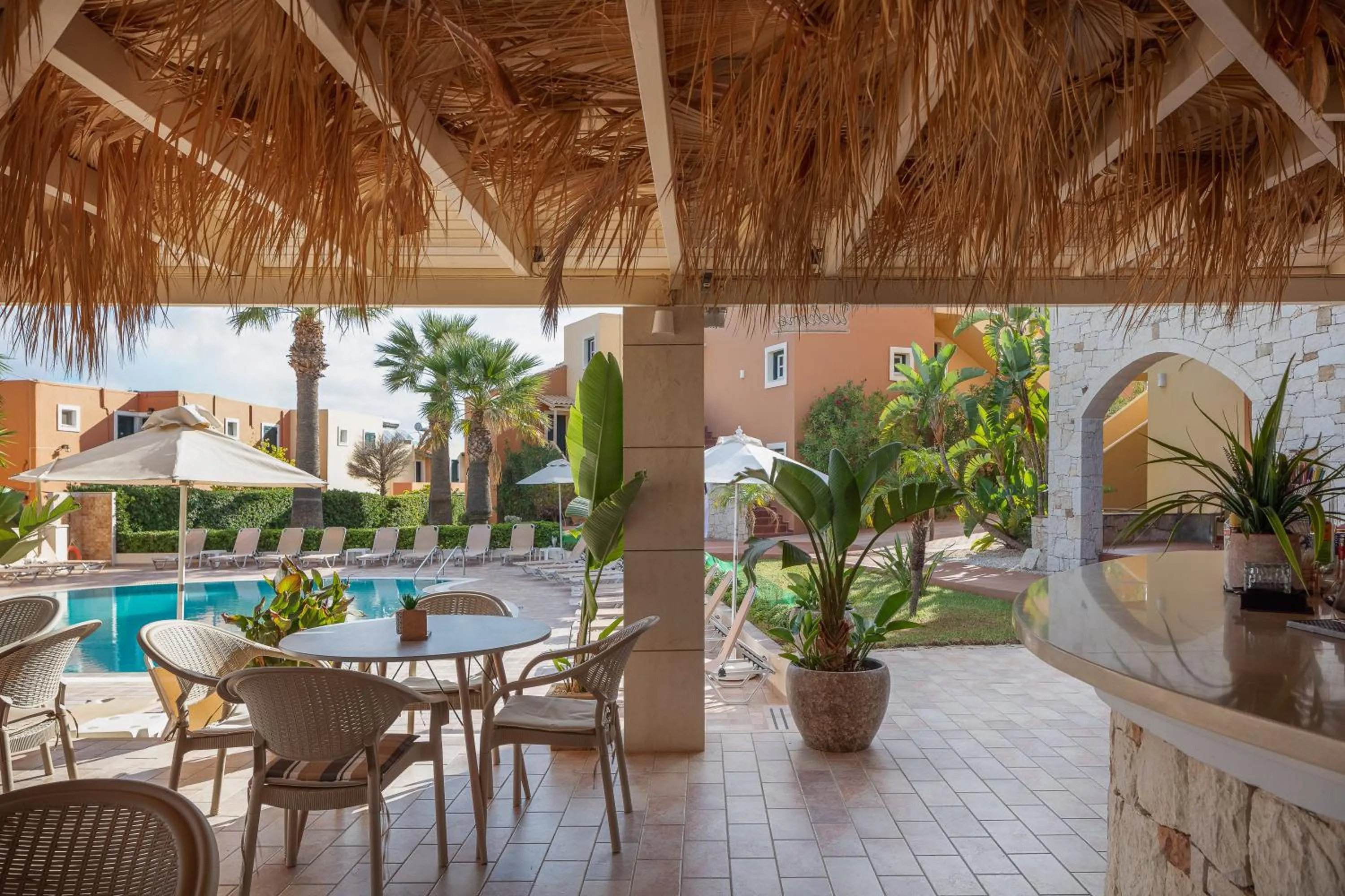 Pool view in Dia Apartments