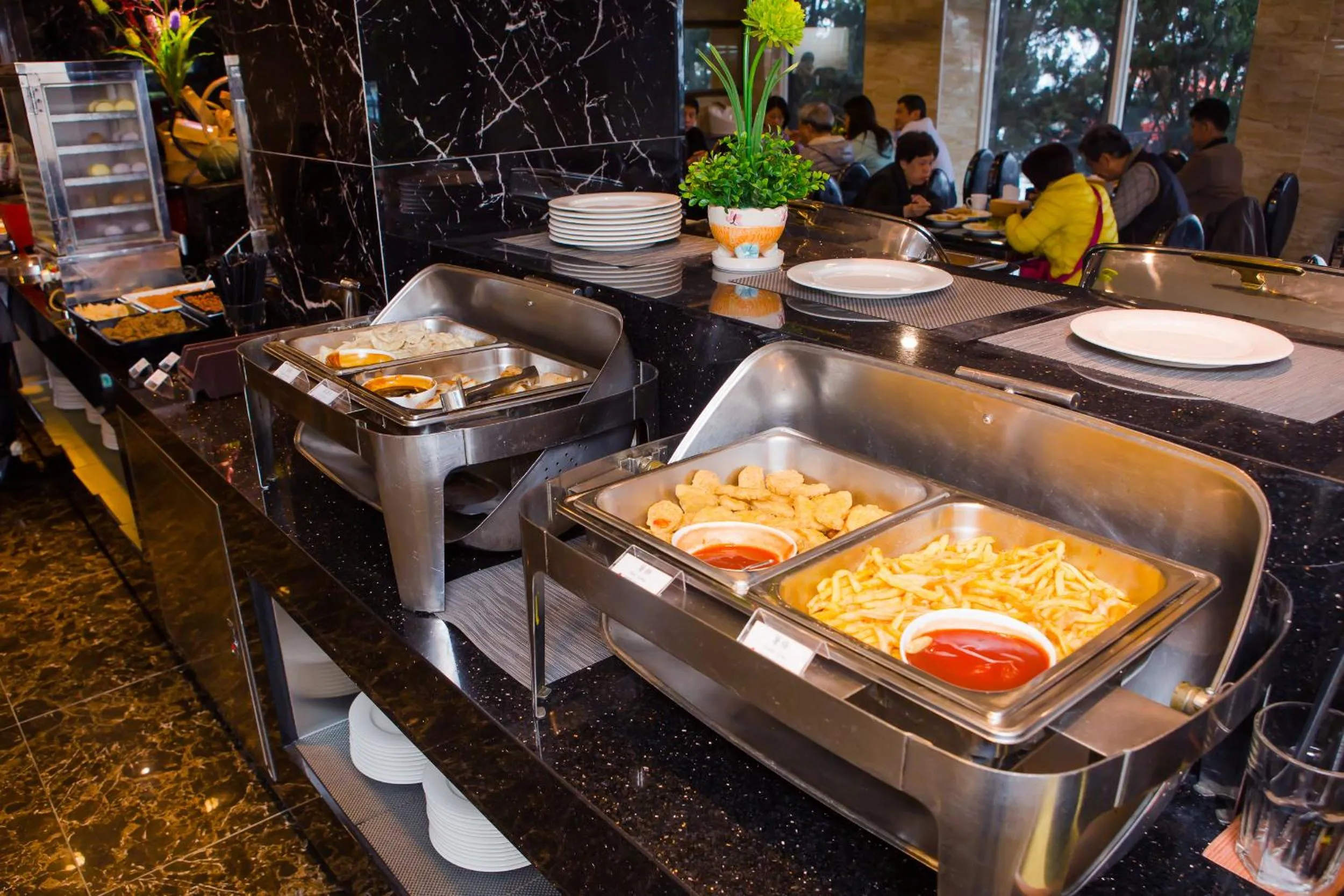 Buffet breakfast in Harbor Elite Hotel
