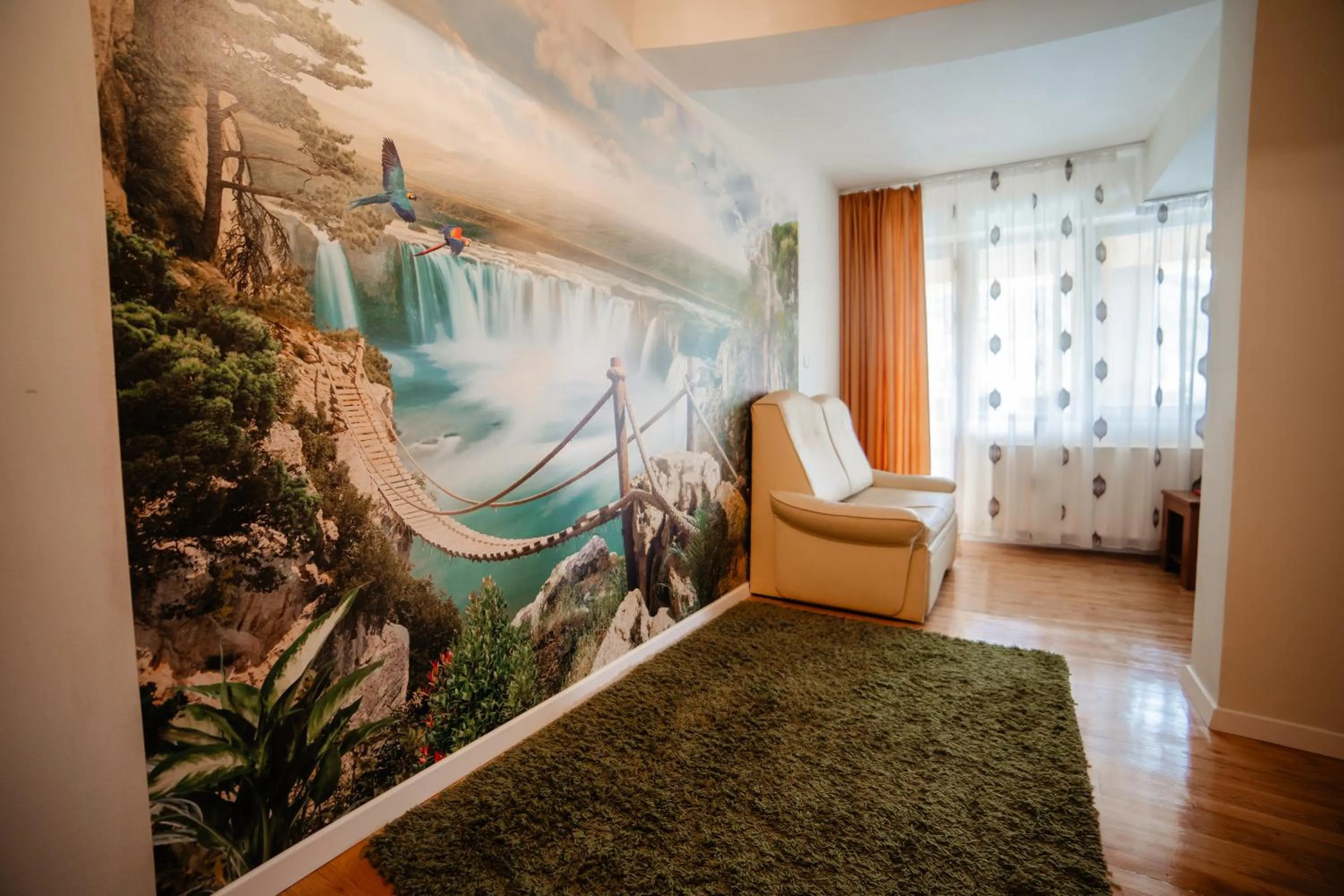 Living room, Bed in Pensiunea Floare de Colţ