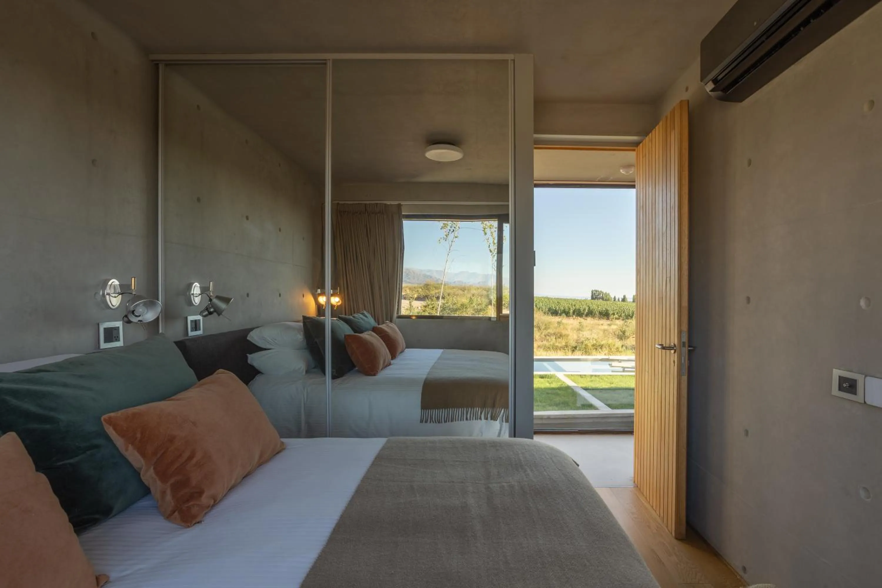 Bed in Casa de Uco Vineyards and Wine Resort