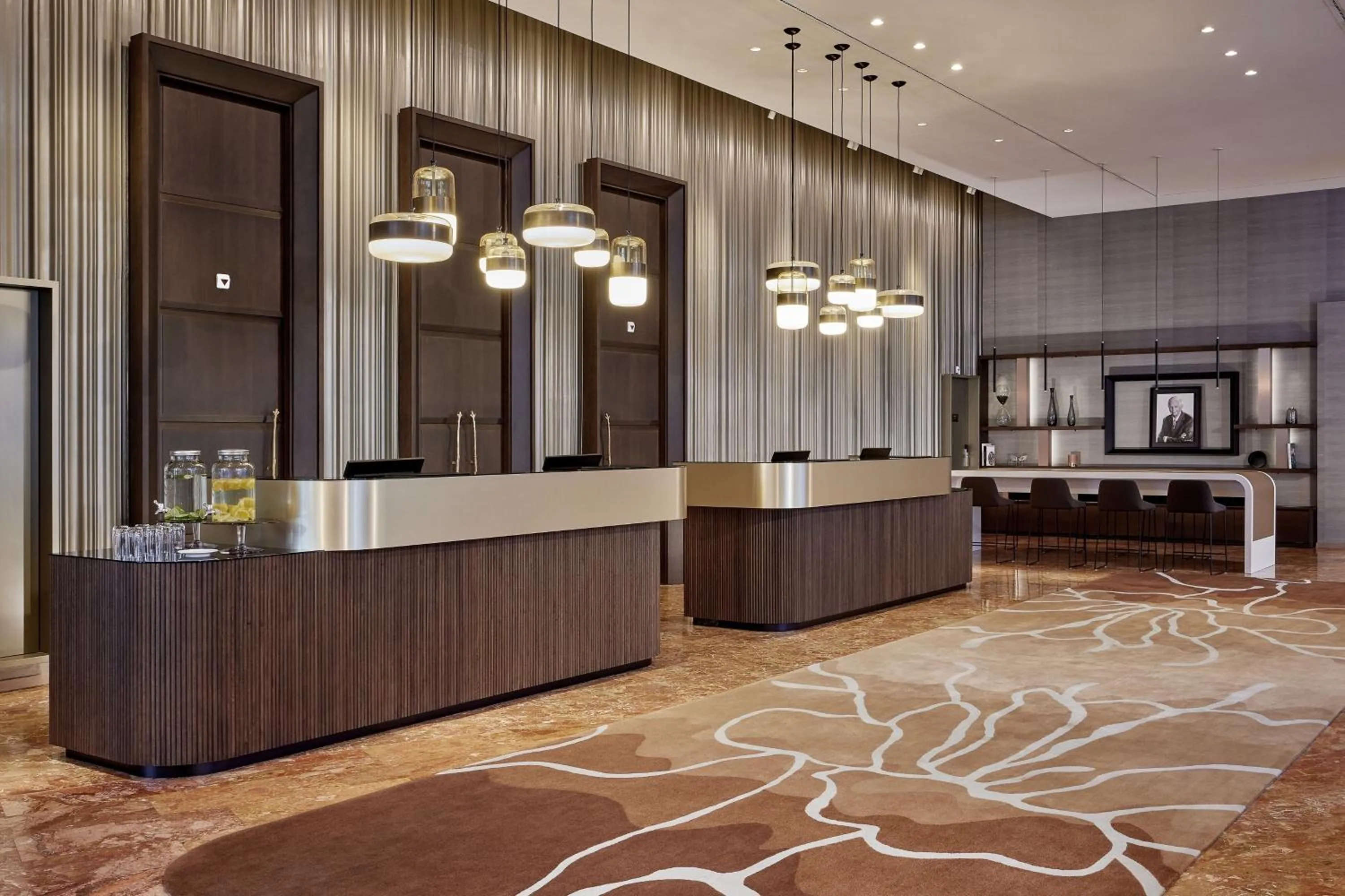 Lobby or reception in Basel Marriott Hotel