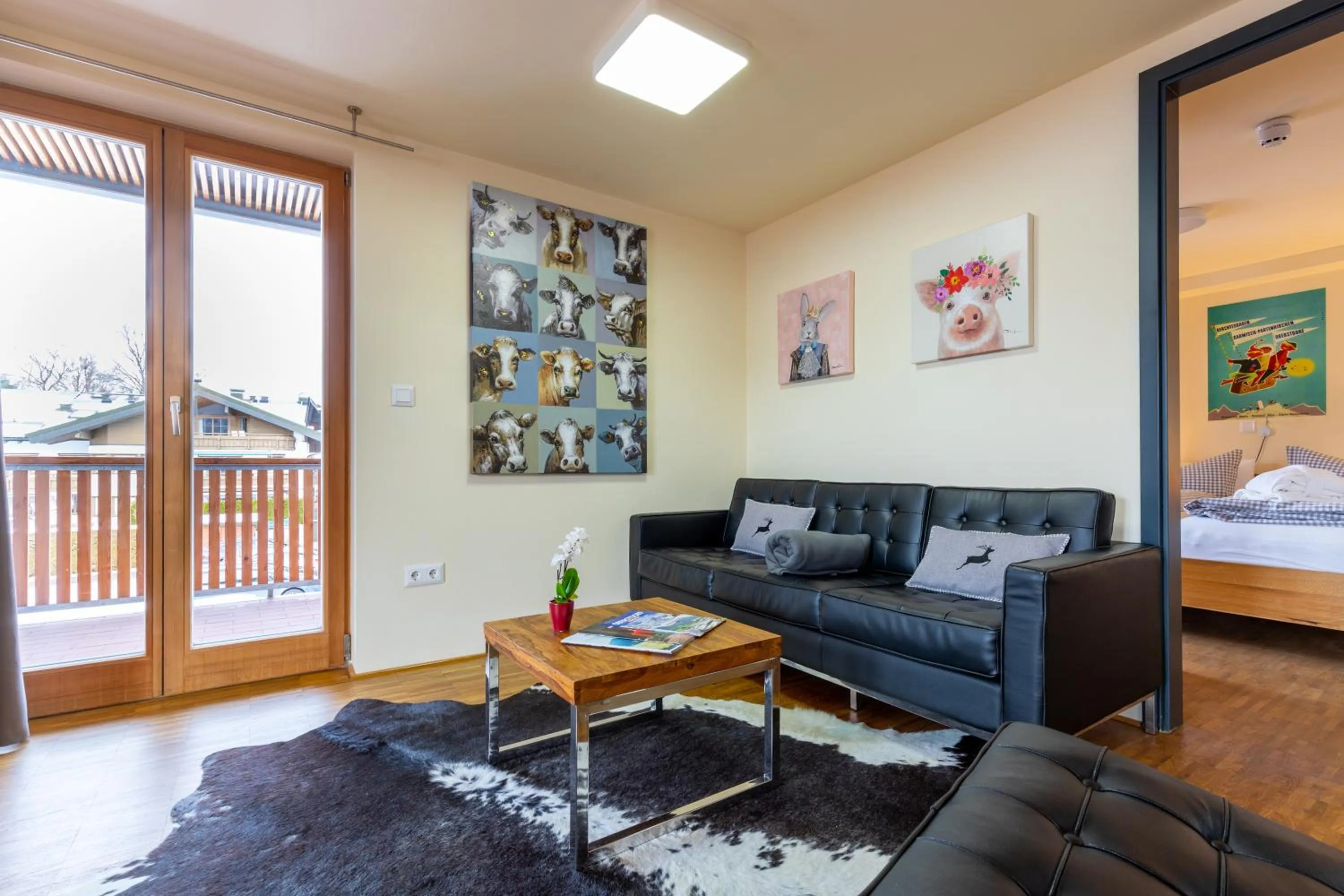 View (from property/room), Bed in Apartmenthotel Oberstdorf