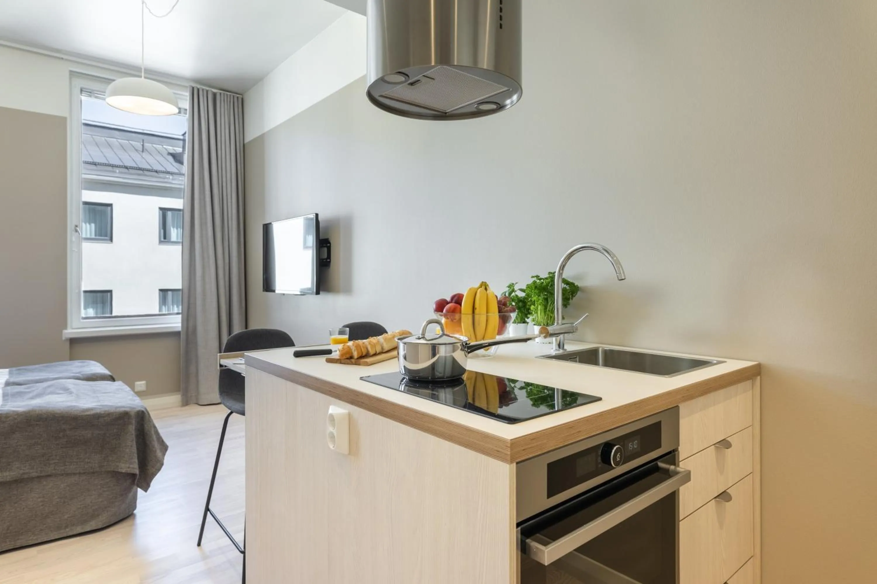 Kitchen or kitchenette in Forenom Aparthotel Vaasa