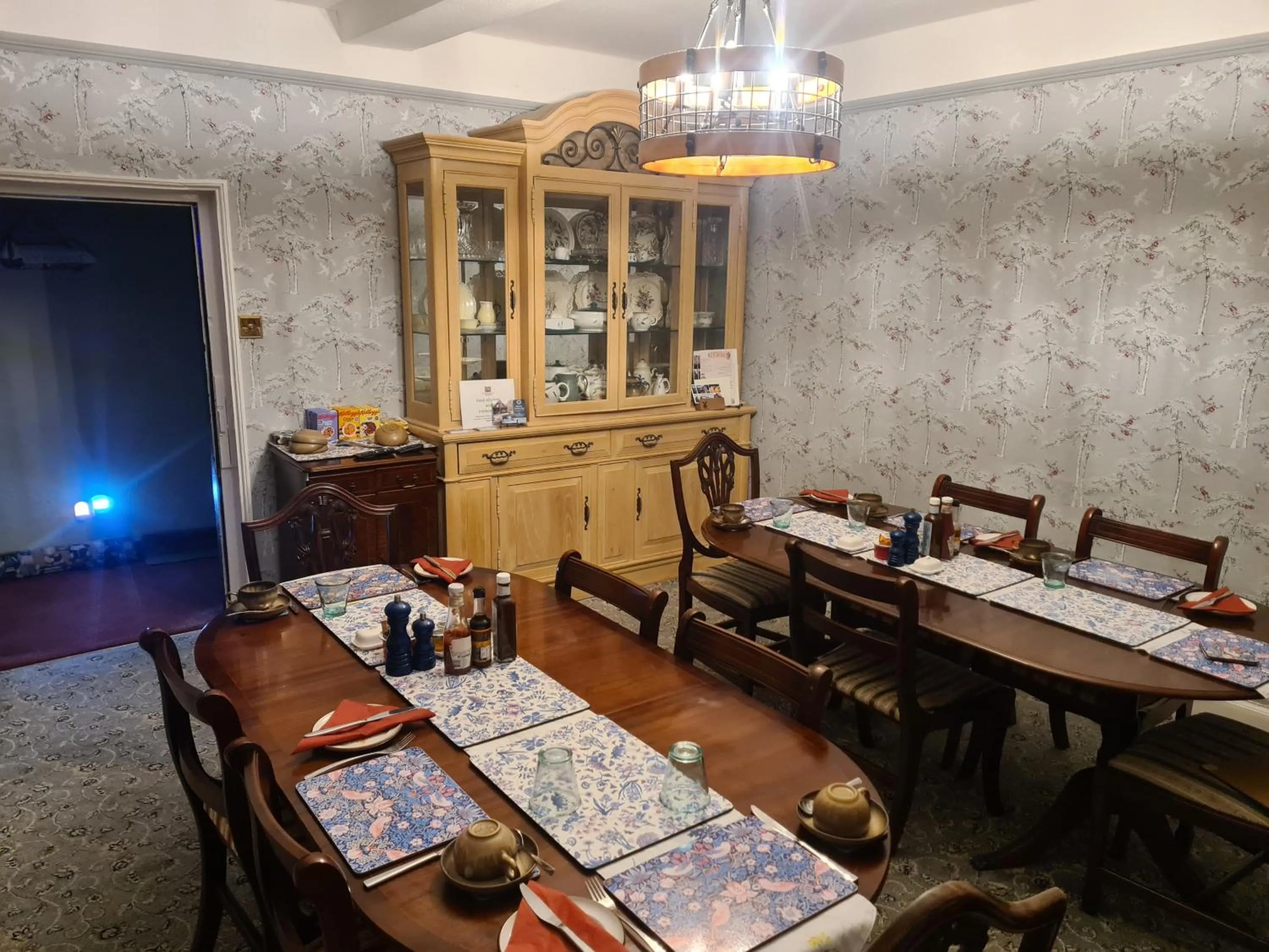 Dining area in Upper Eyton Farmhouse B&B