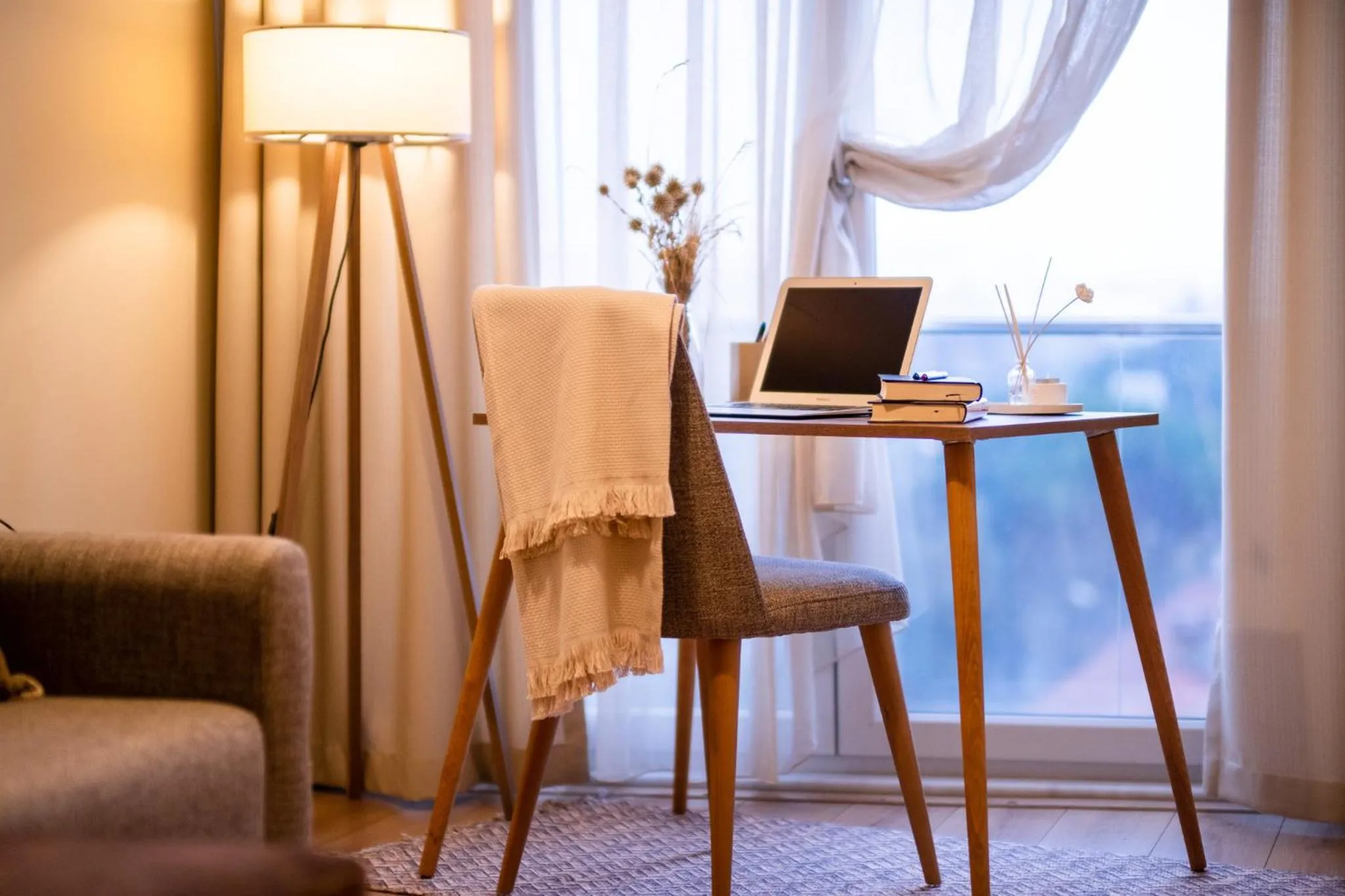 Seating area in Gurel Garden House