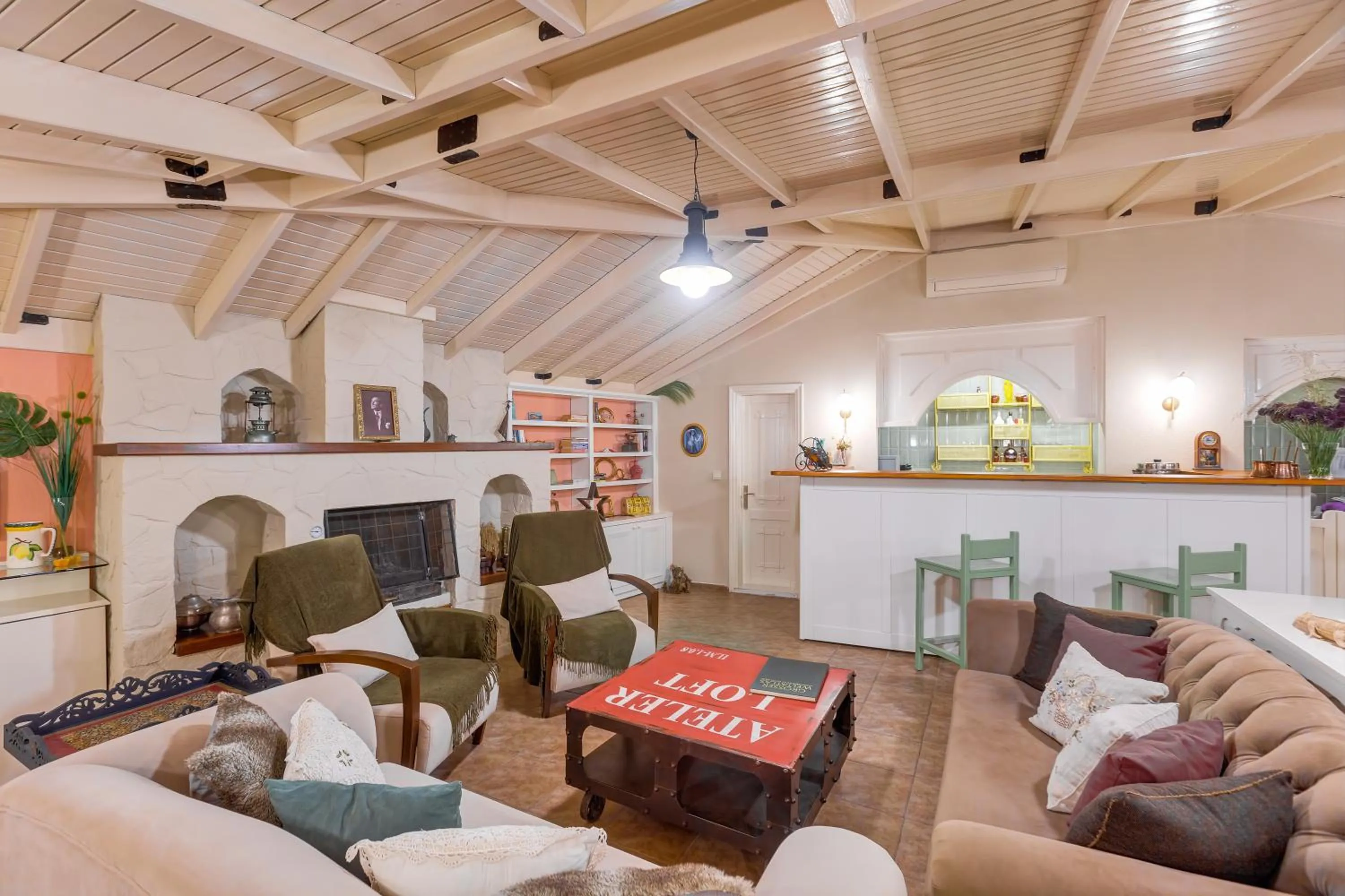 Seating area in Gurel Garden House