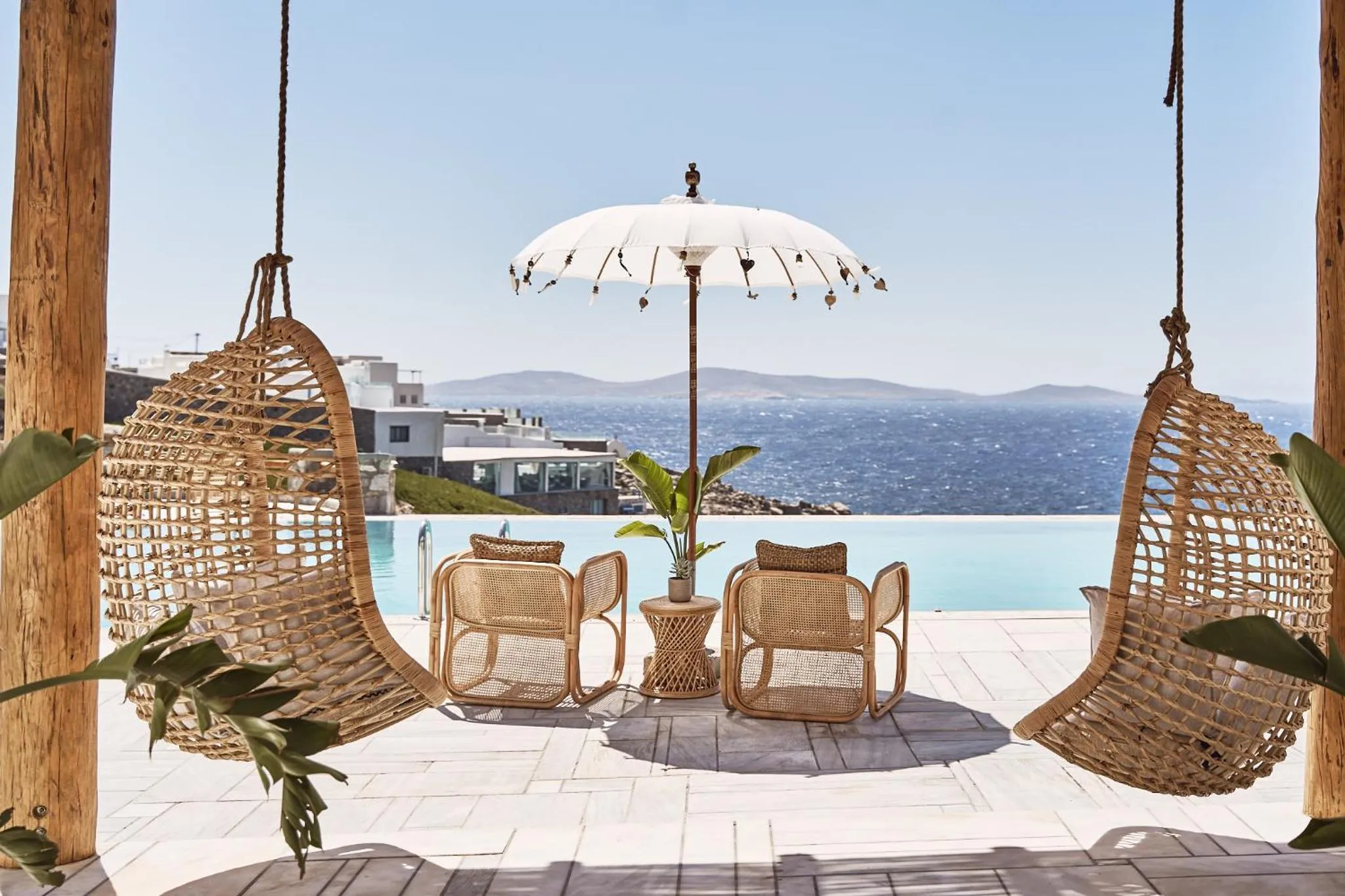 Pool view in Ubud Mykonos