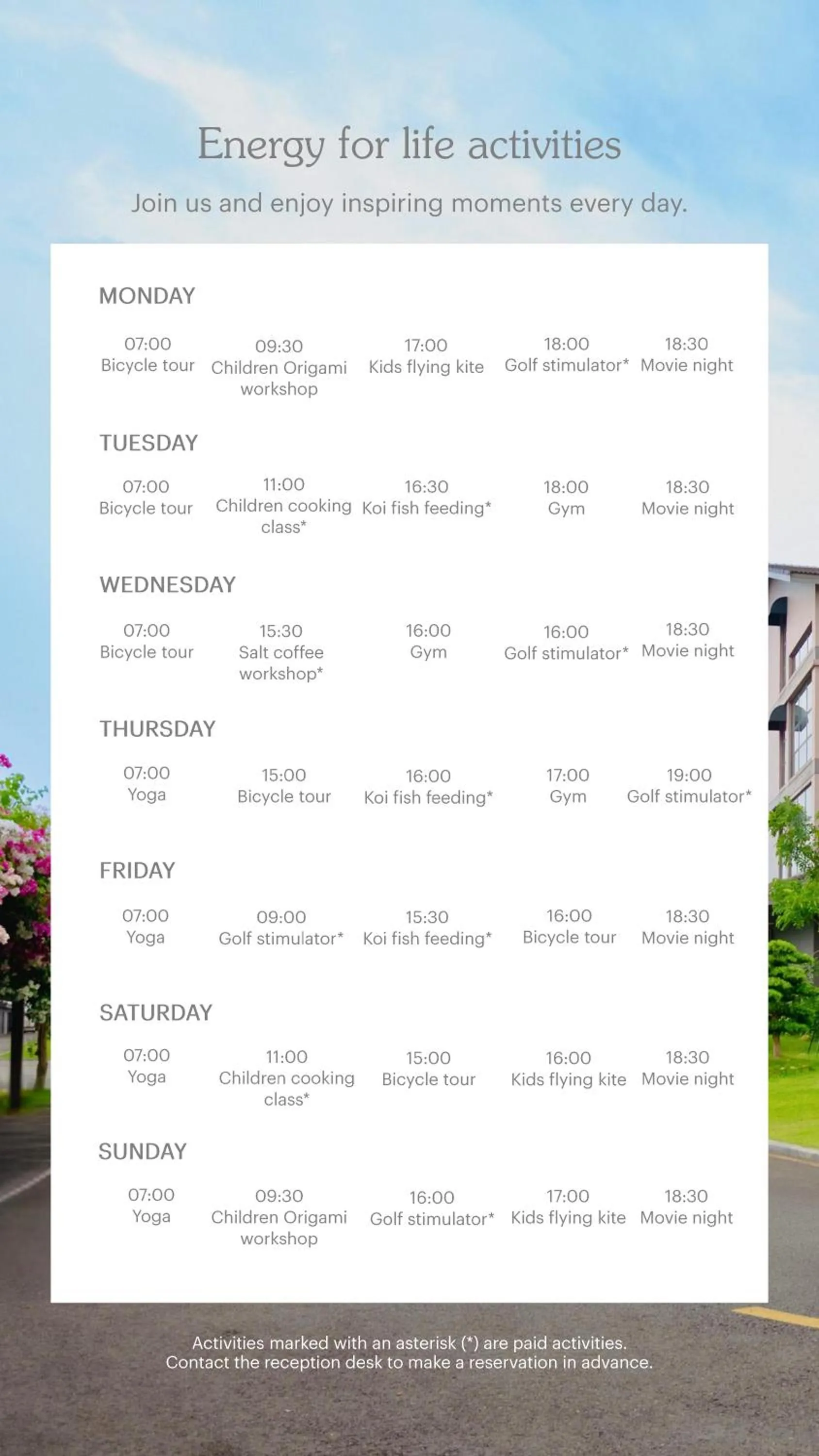 Activities in Kobi Onsen Resort Hue, Affiliated by Melia