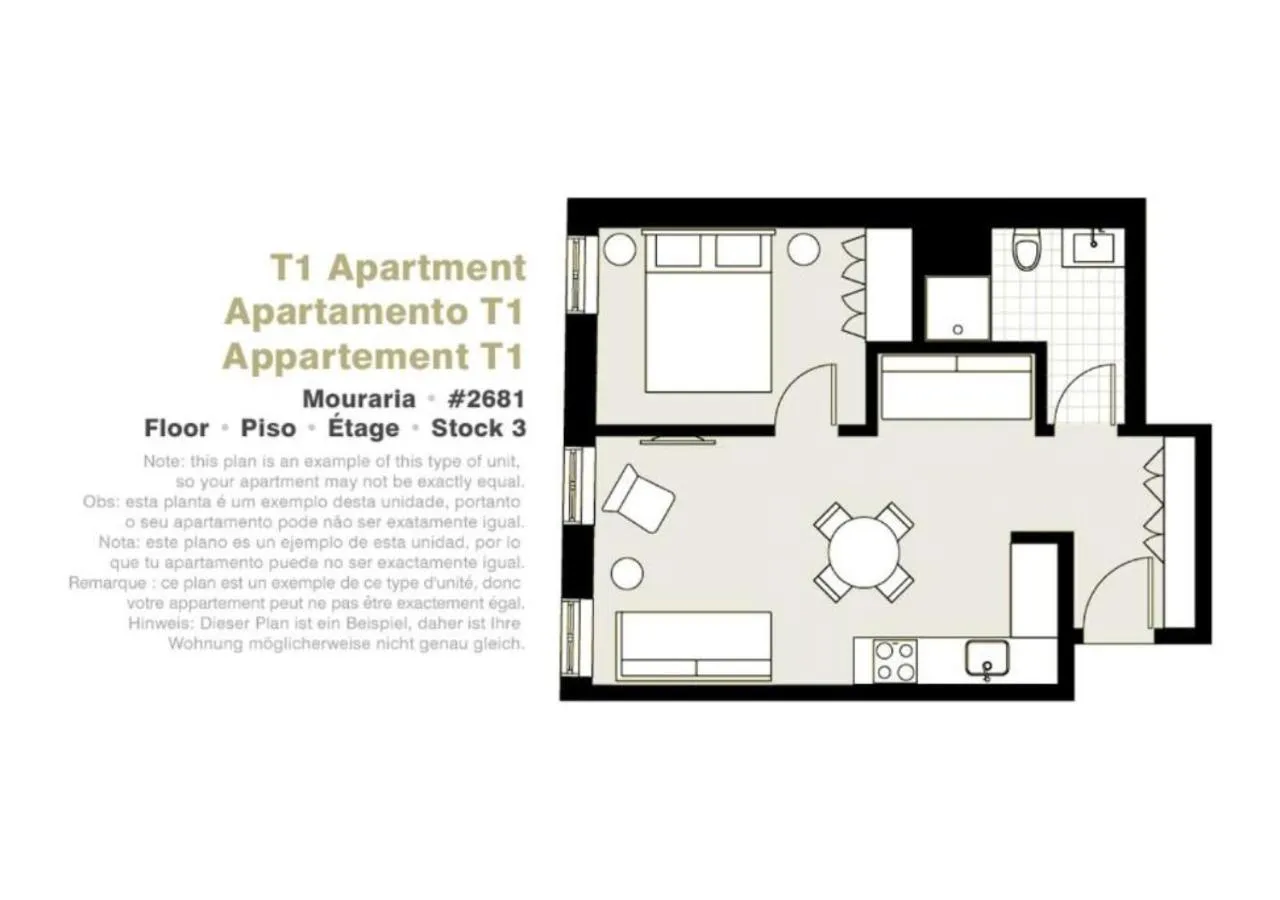 Floor plan in Lisbon Serviced Apartments - Mouraria