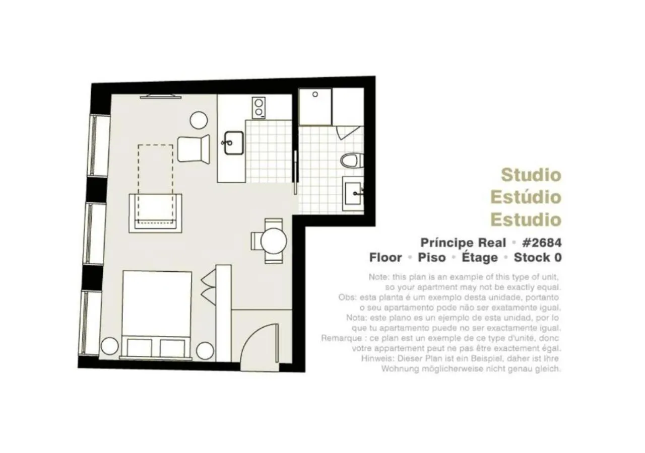 Floor plan in Lisbon Serviced Apartments - Principe Real