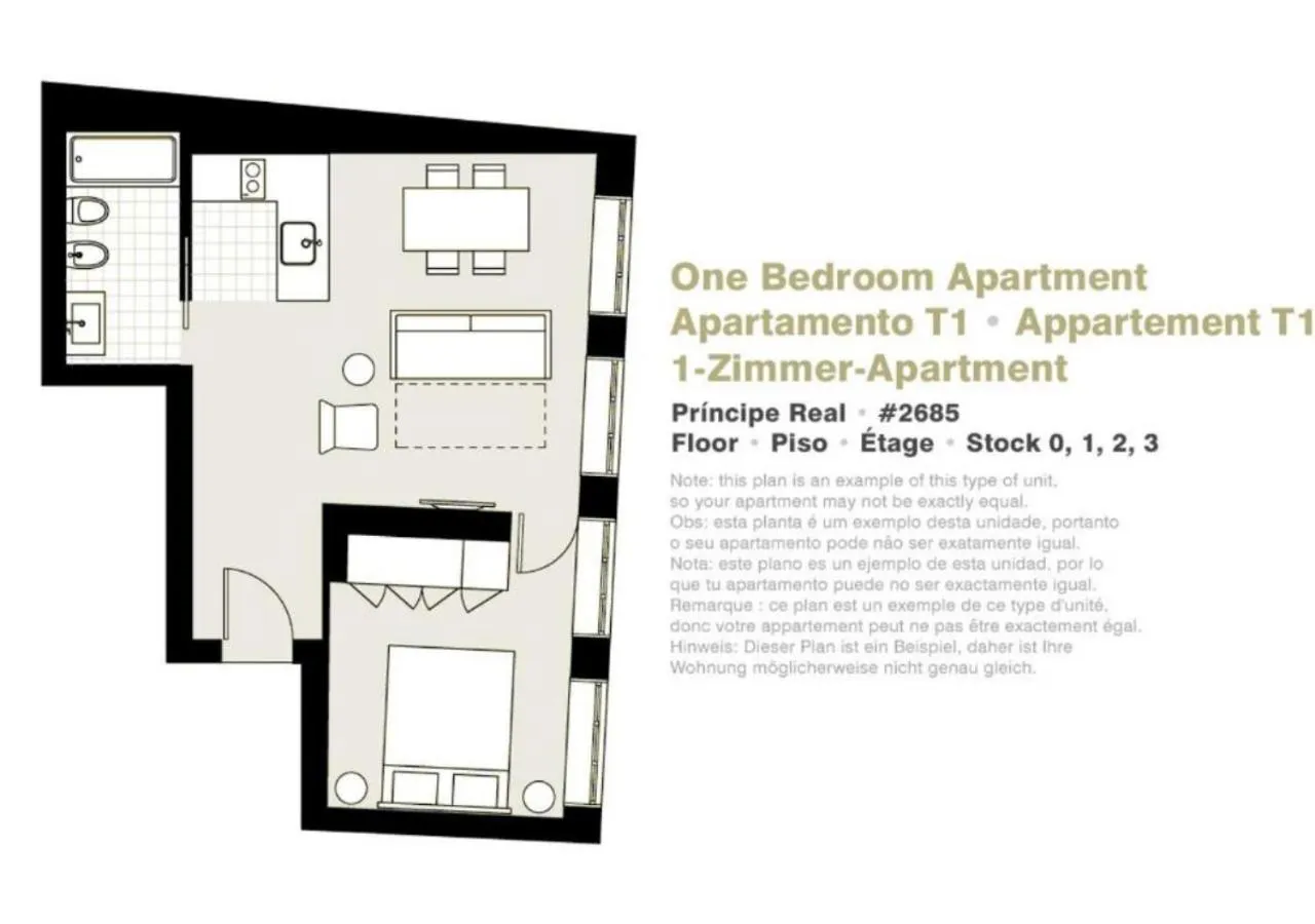 Floor plan in Lisbon Serviced Apartments - Principe Real