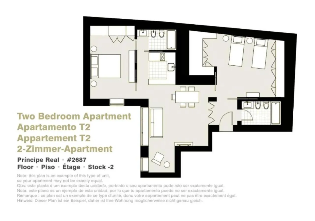 Floor plan in Lisbon Serviced Apartments - Principe Real
