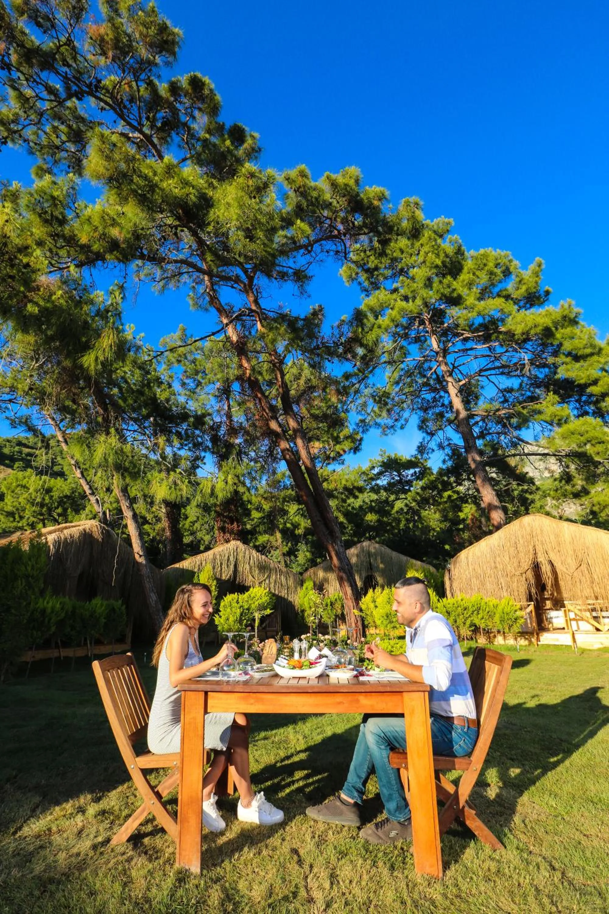 Garden in Green Pine Bungalows & Beach Luxury Concept