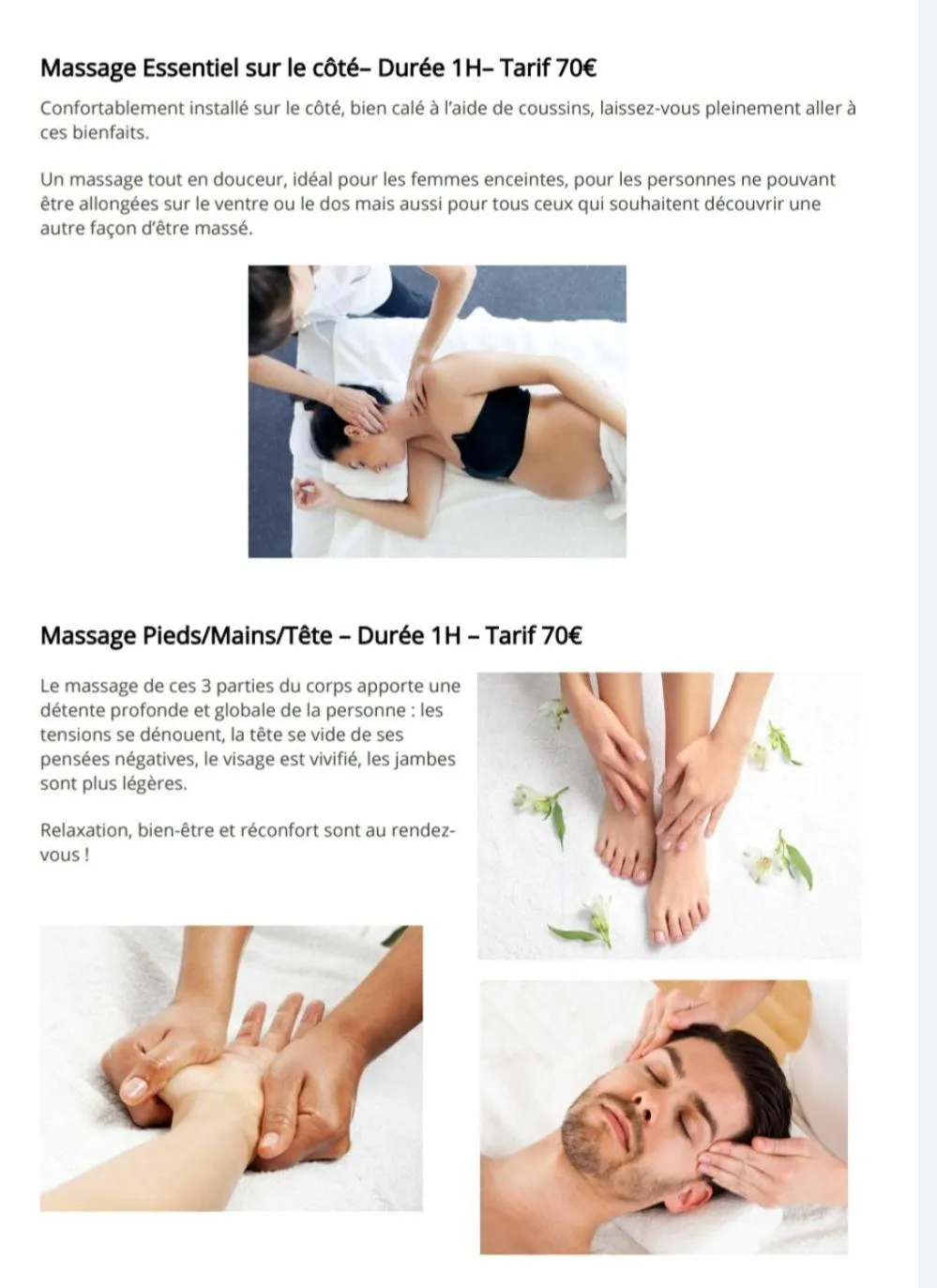 Massage in La Maison Josnes de Mady