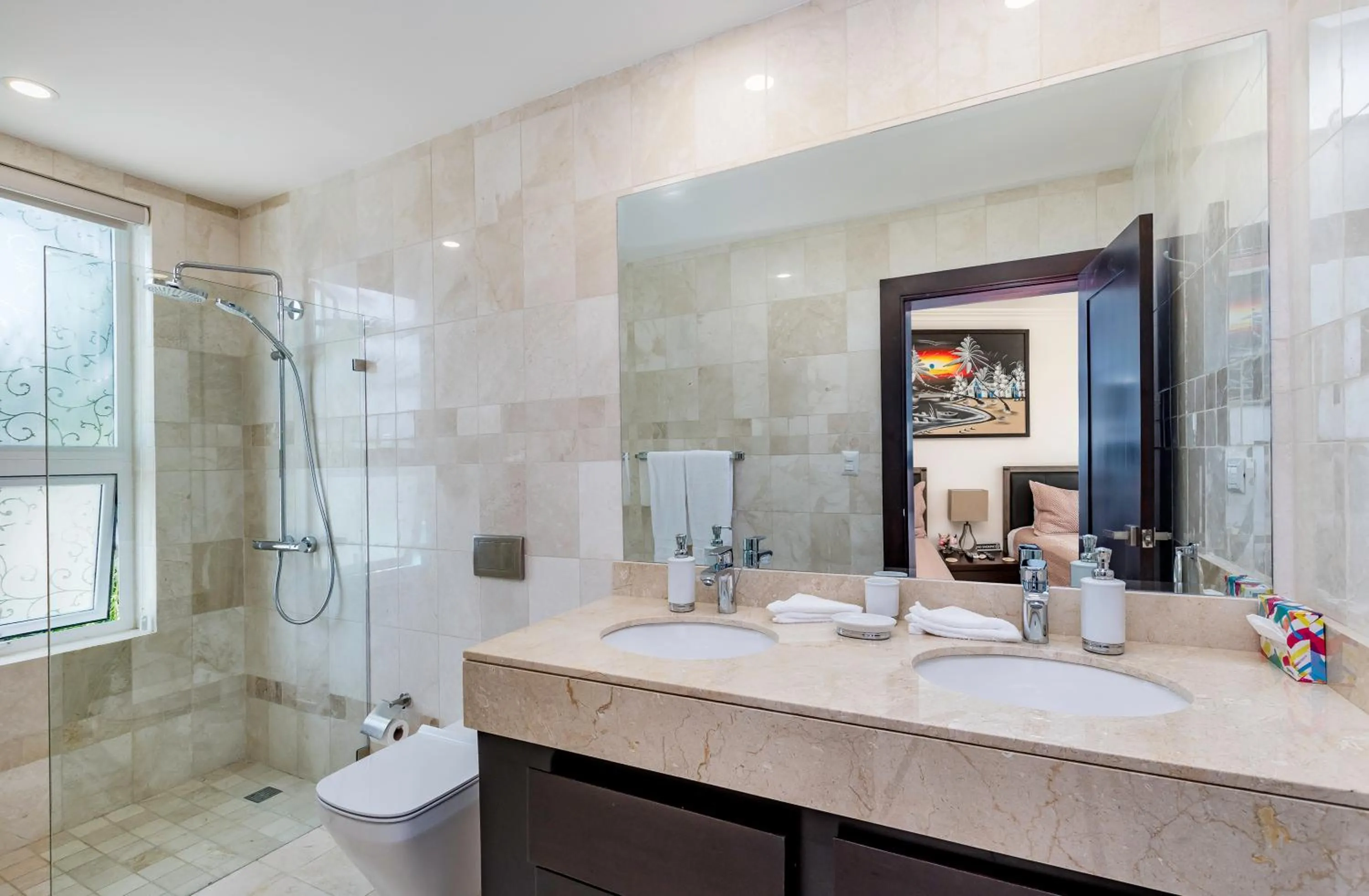 Shower in Amazing Private Villa with Chef and Maids