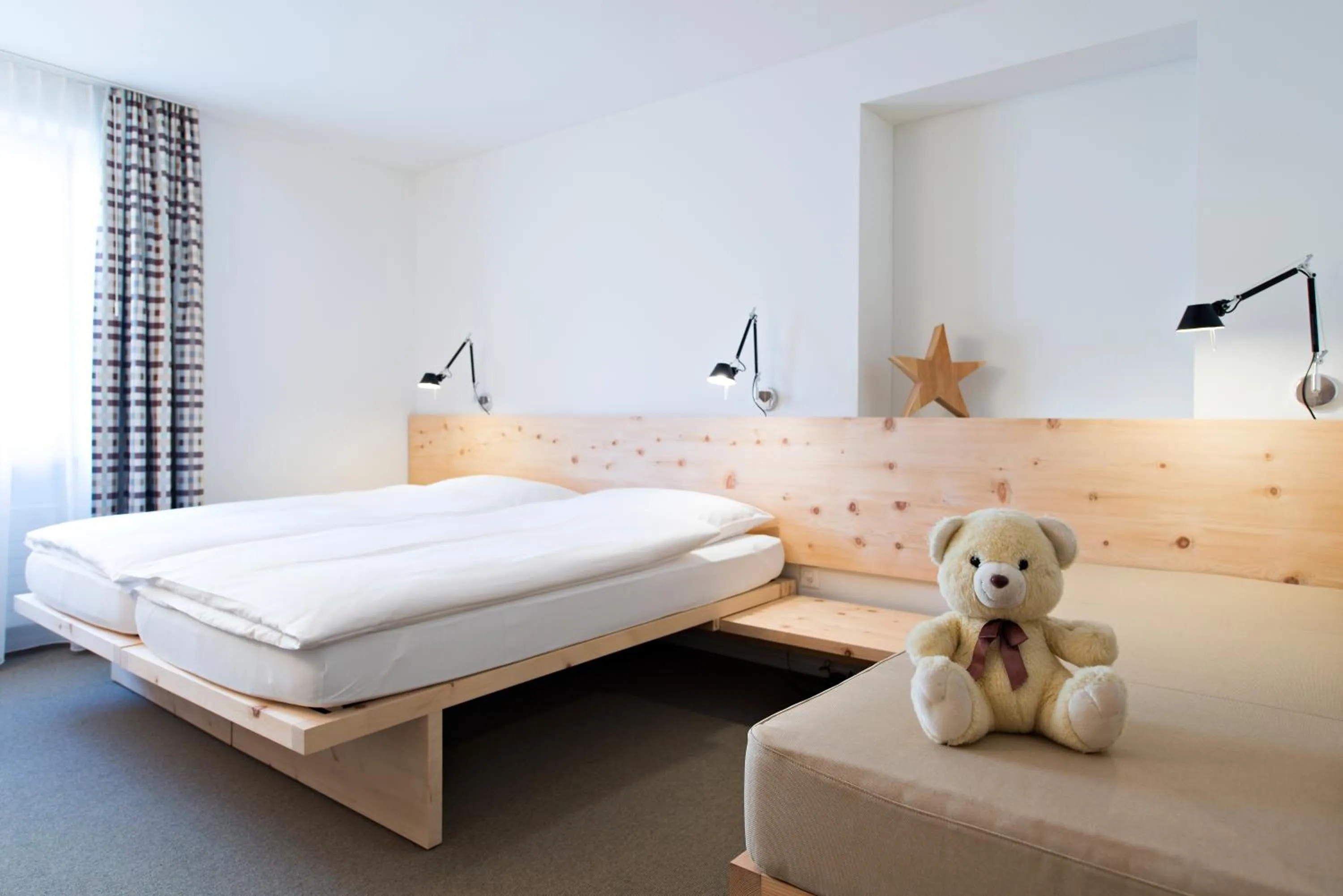 Bed in Hauser Hotel St. Moritz