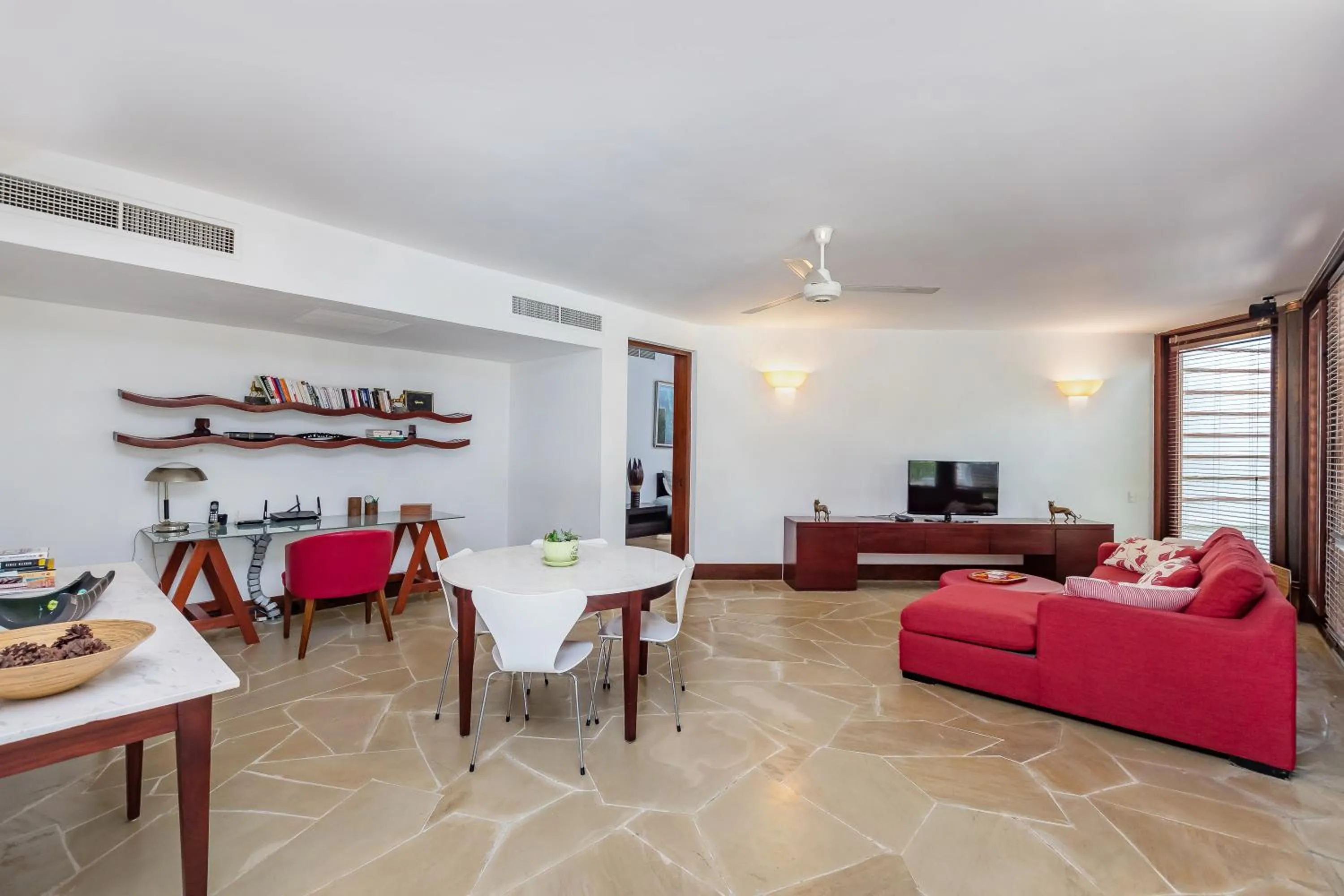 TV and multimedia in Unique Villa with Ocean and River Views - Staff & Golf Carts