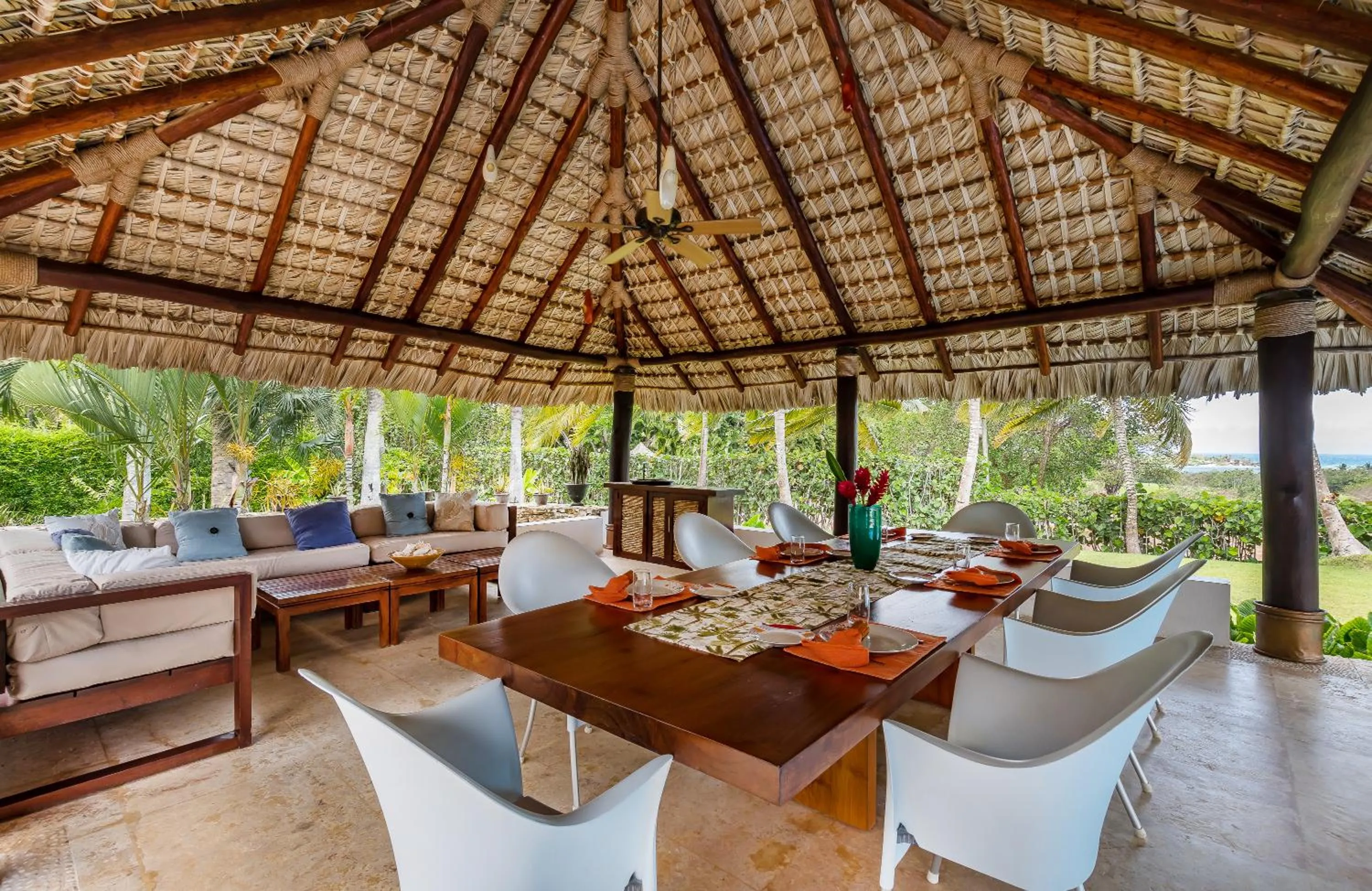 Patio in Unique Villa with Ocean and River Views - Staff & Golf Carts
