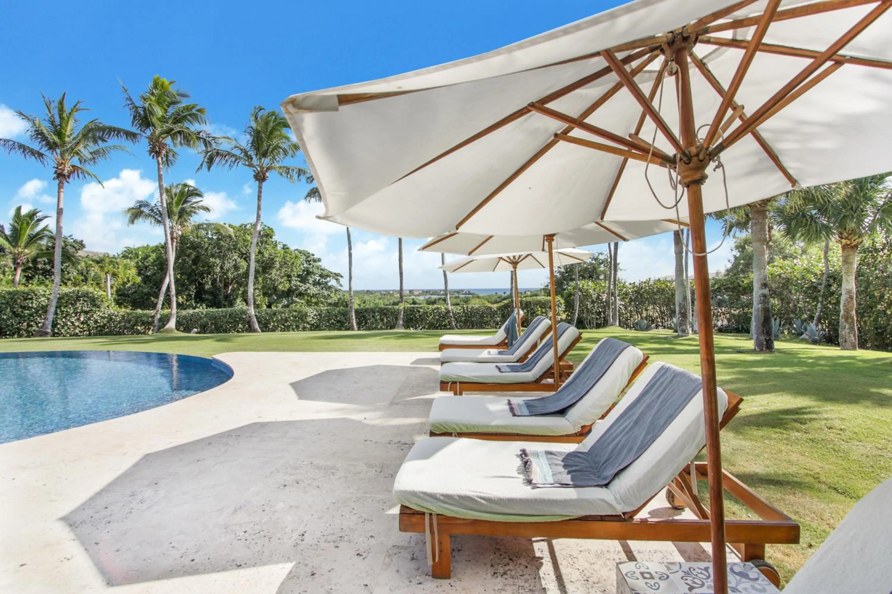 Pool view in Unique Villa with Ocean and River Views - Staff & Golf Carts