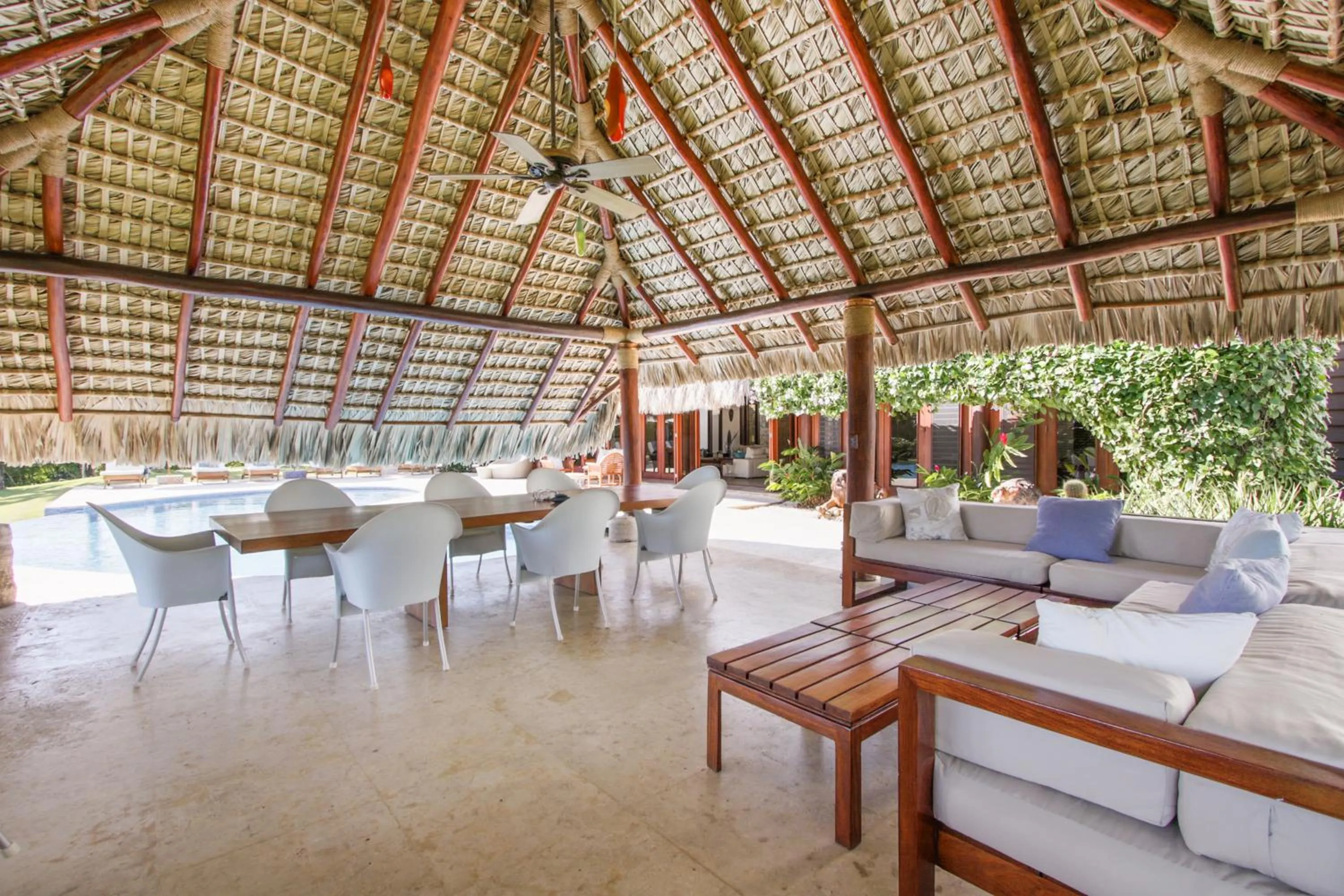 Patio in Unique Villa with Ocean and River Views - Staff & Golf Carts