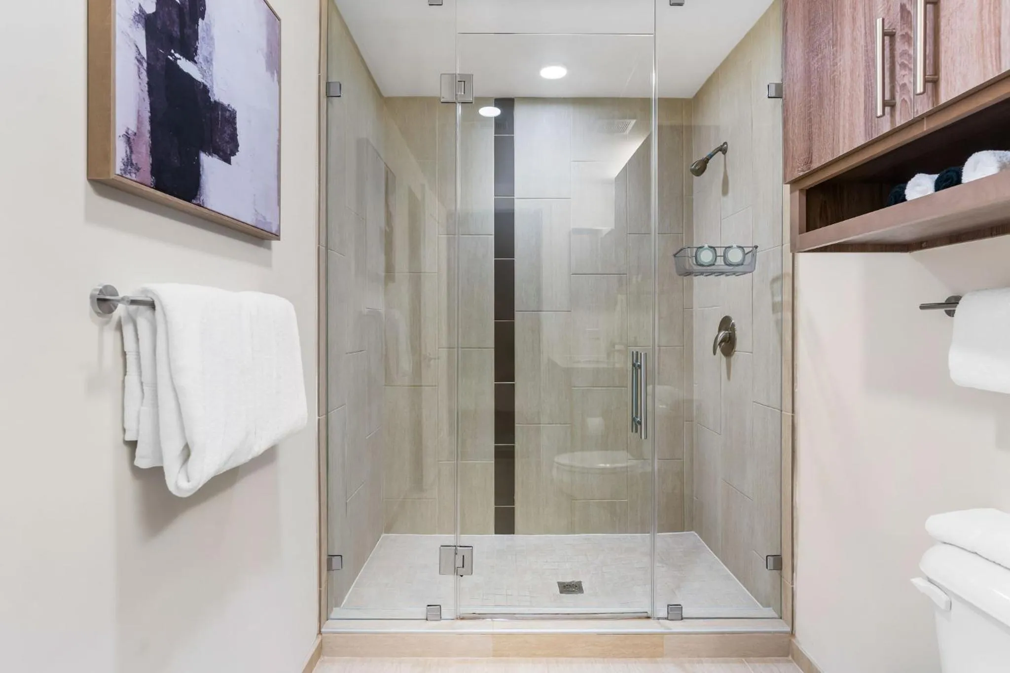 Shower in Lodgeur Midtown, Houston - close to Downtown & Texas Medical Center