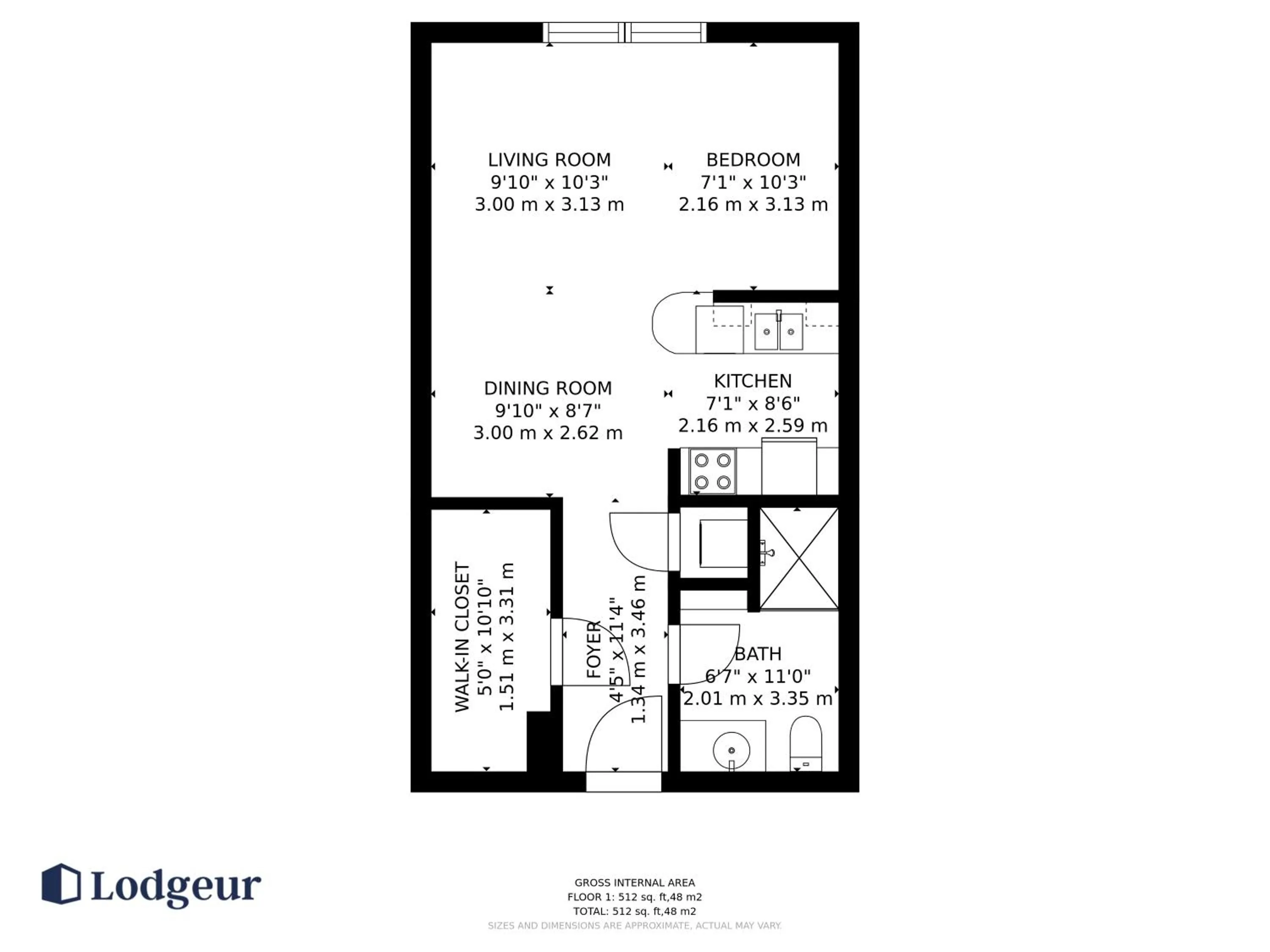 Floor plan in Lodgeur Midtown, Houston - close to Downtown & Texas Medical Center